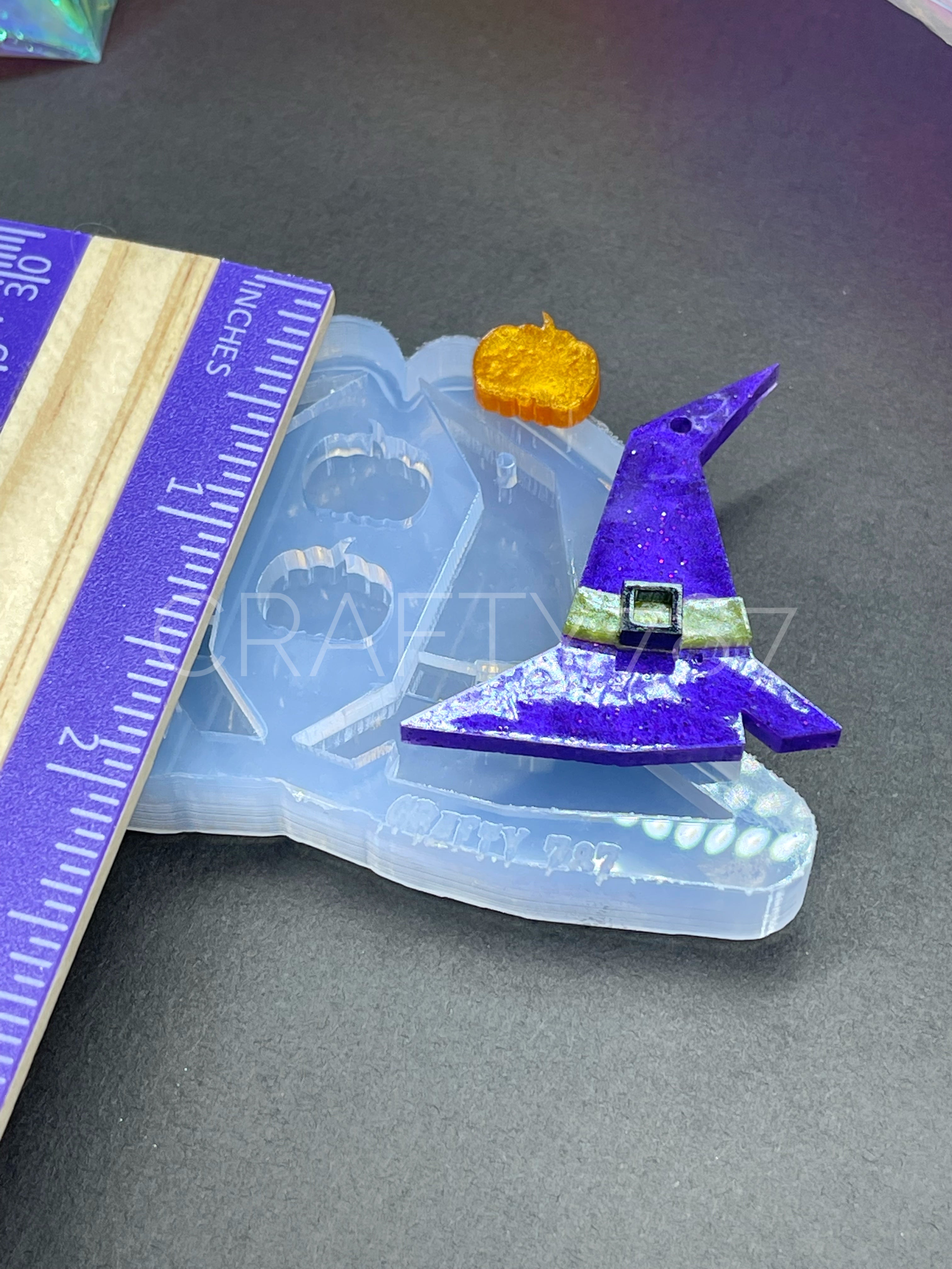 Witch Hat Dangle Earring + Mini Pumpkin Silicone Mold(C4)