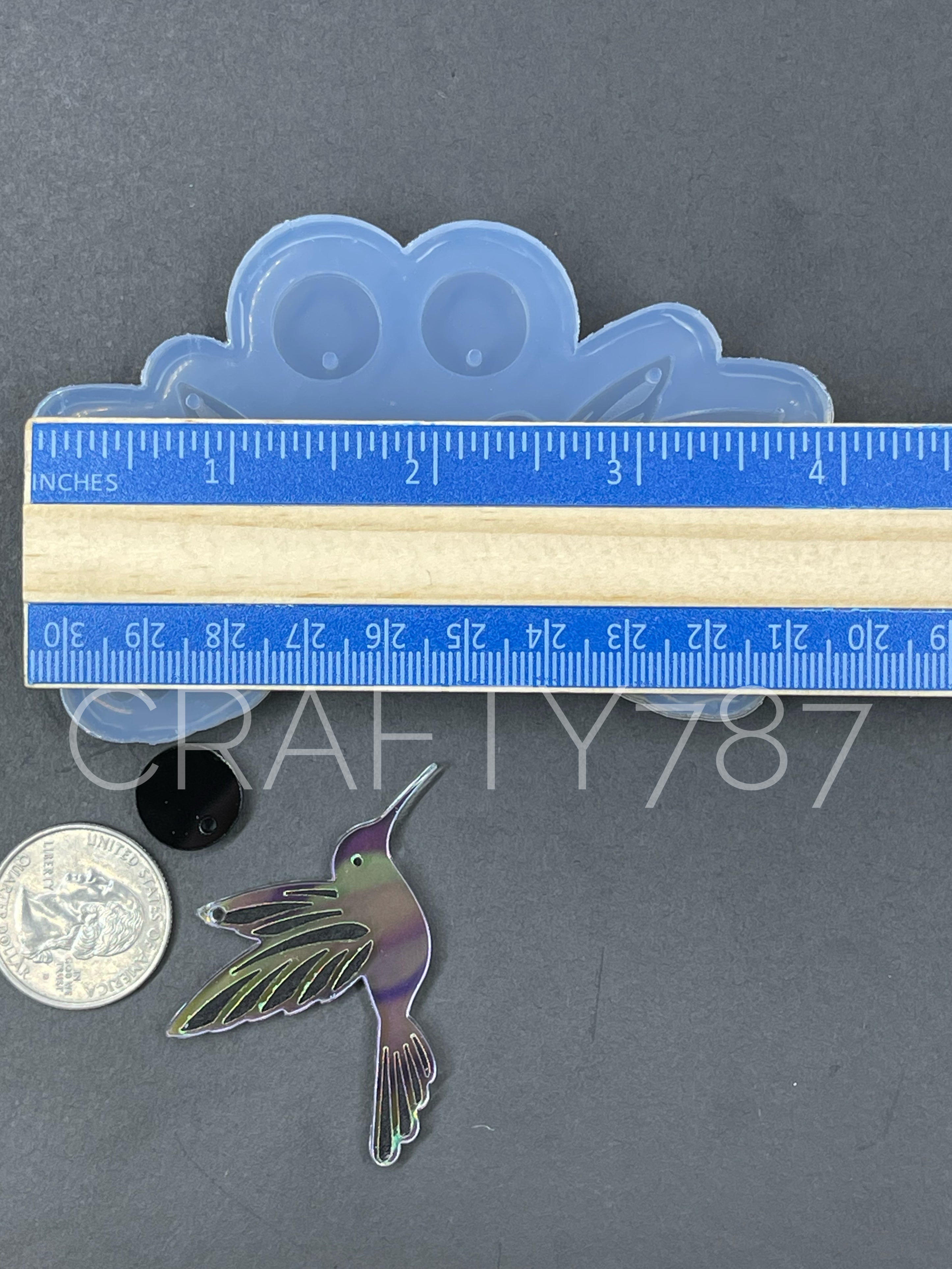 Hummingbird Dangle Earring Silicone Mold (D5)