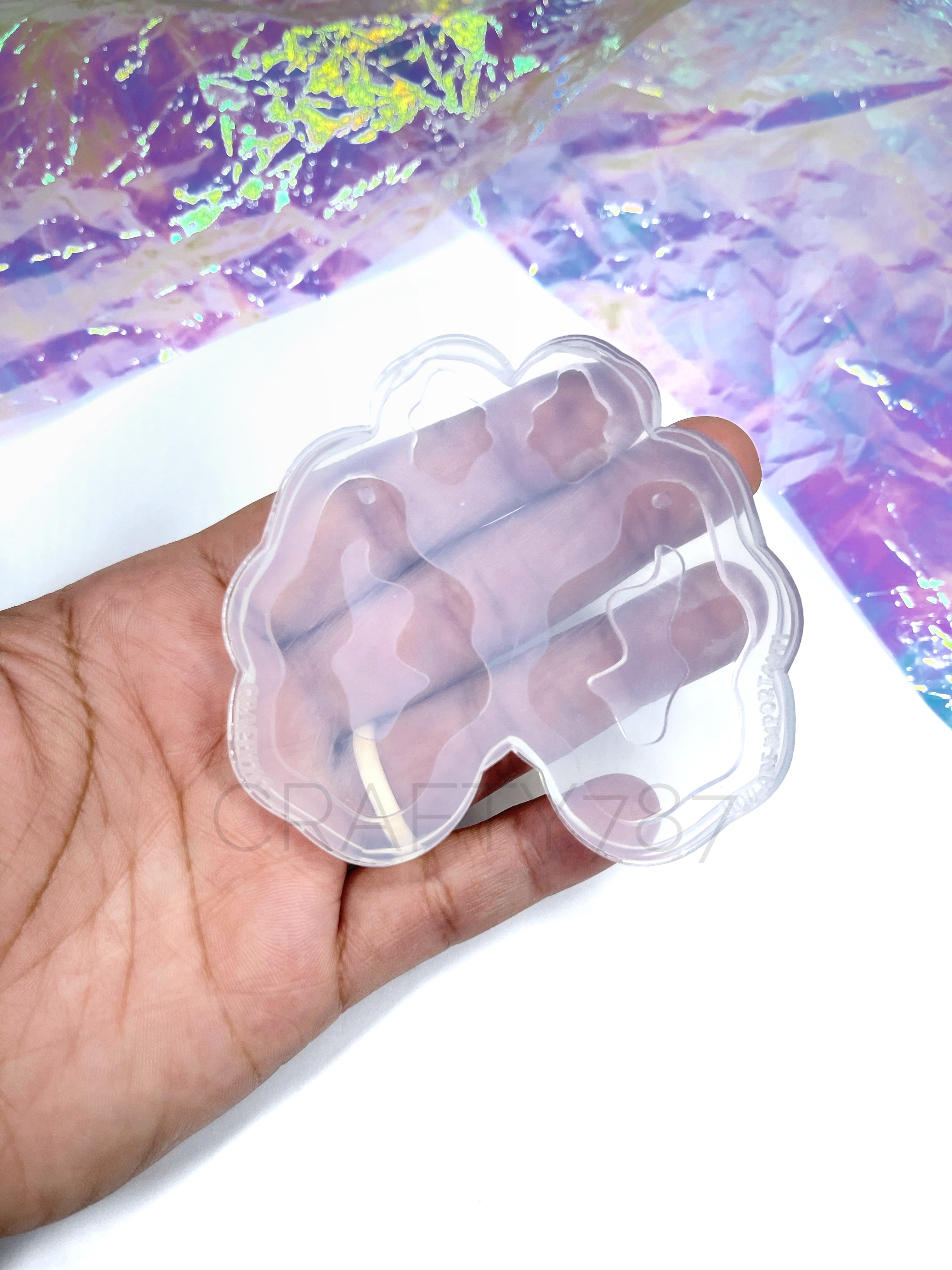 Wavy Oval Freeform Dangle Earrings Silicone Mold