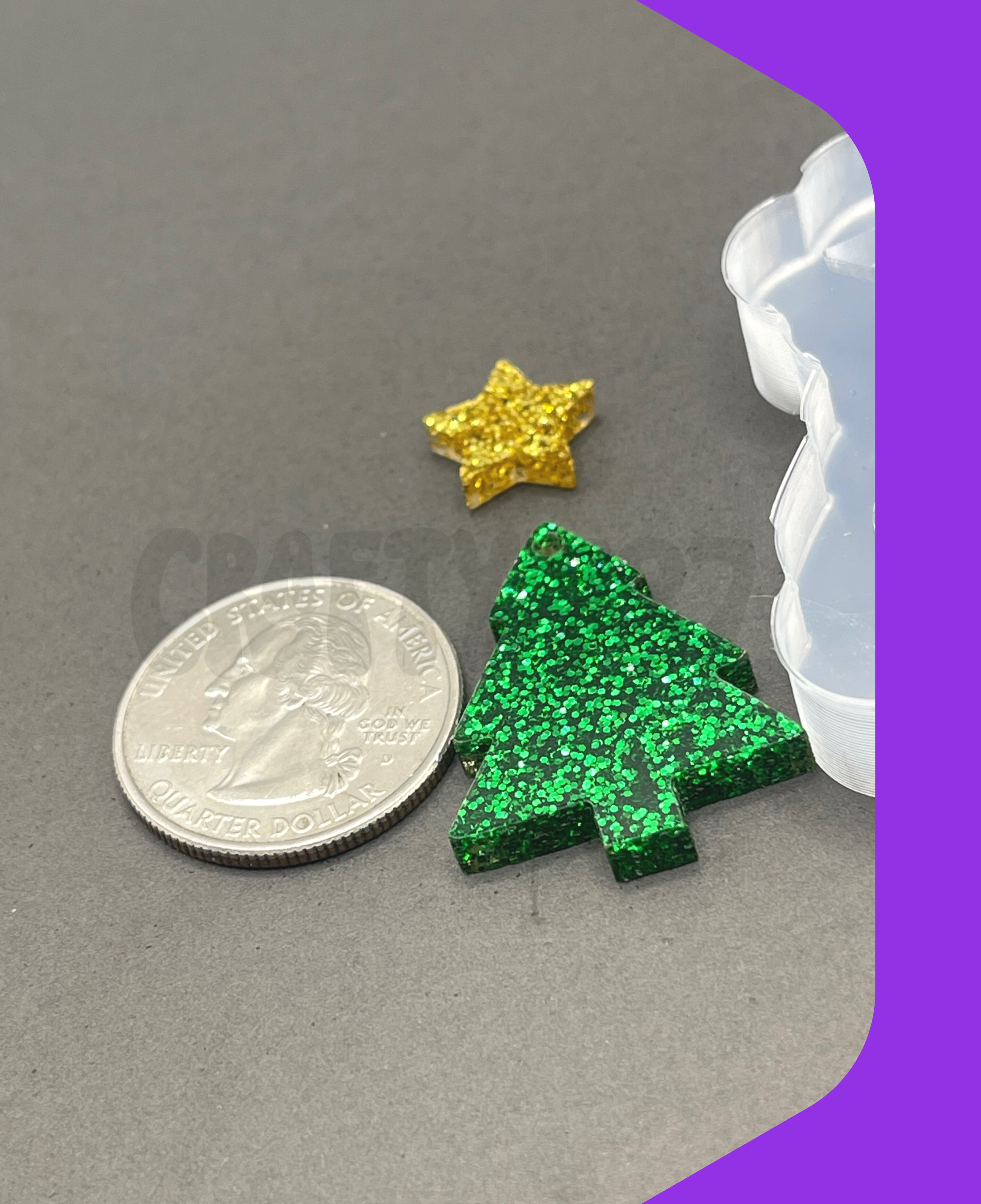 Christmas Tree Earring Mold (small version) (C14)
