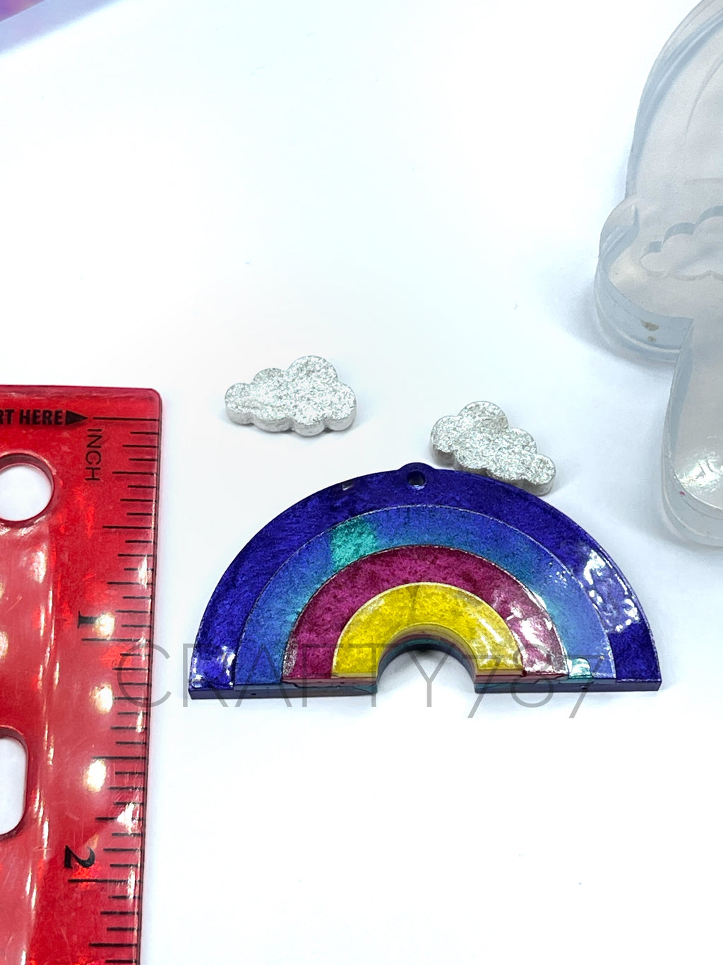 Rainbow Dangle Layered + Cloud Stud Earring Silicone Mold (C10)