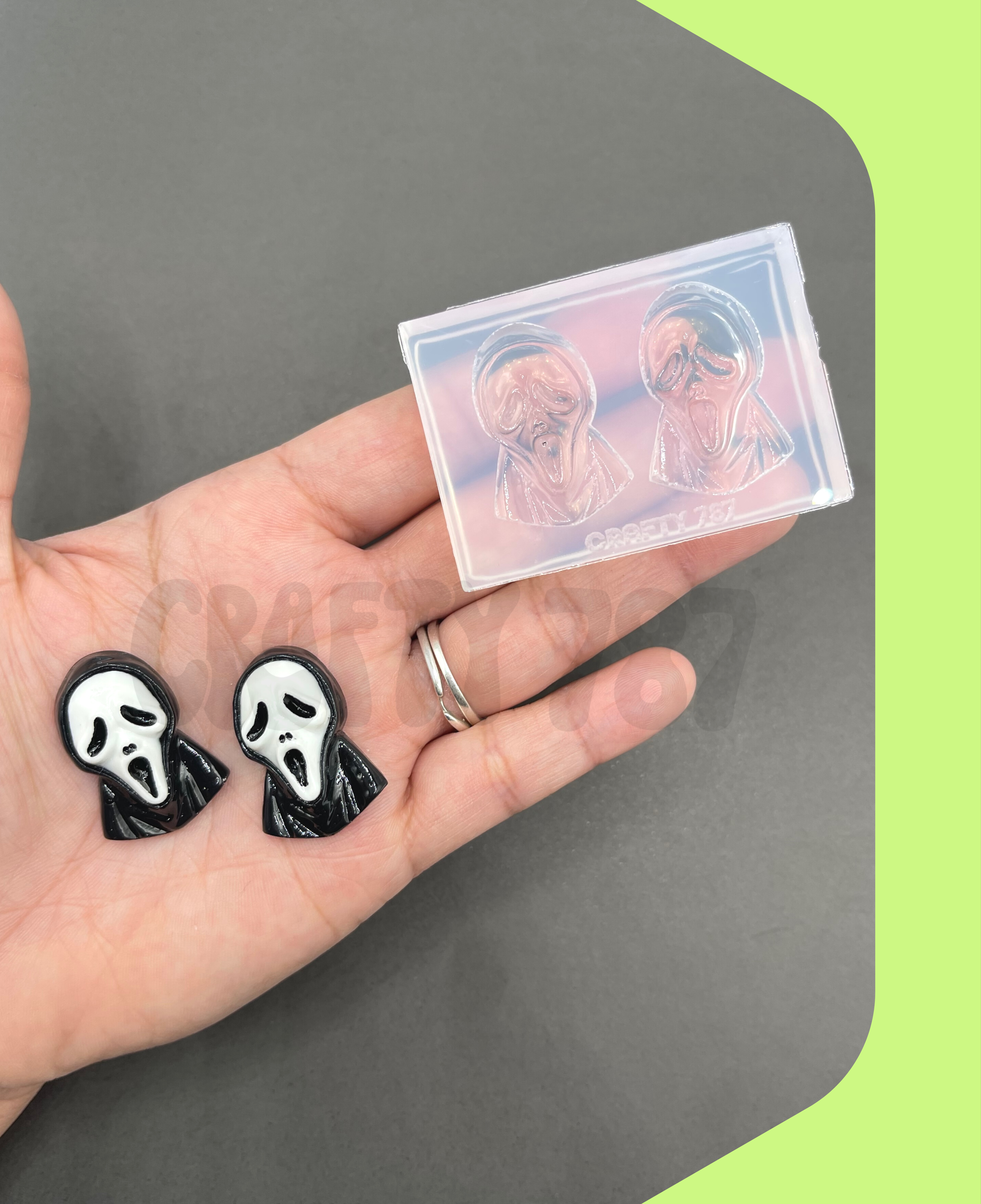 Scream Spooky Face Silicone Mold (A14)