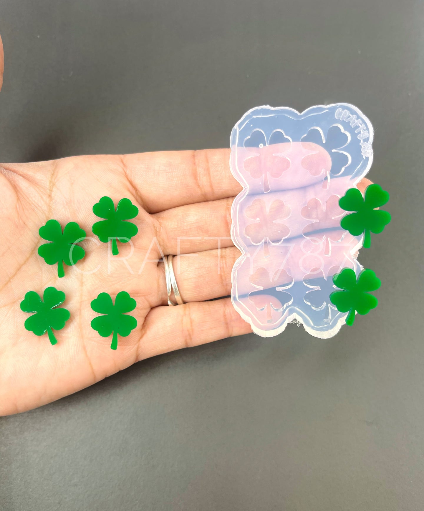 Four Leaf Clover Stud Earring Silicone Mold (B9)