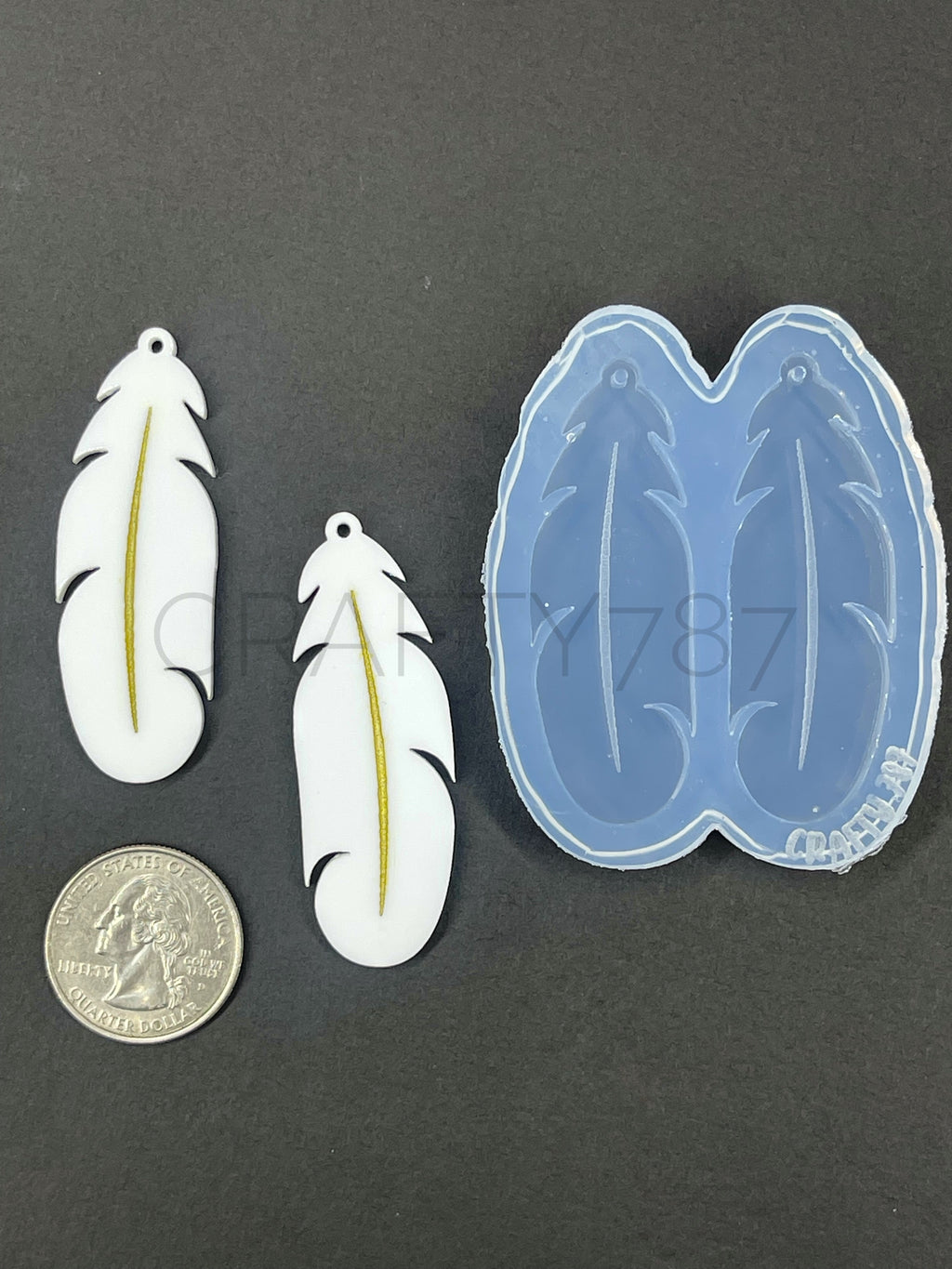 Feather Pluma Dangle Earring Silicone Mold 2.1in (D3)