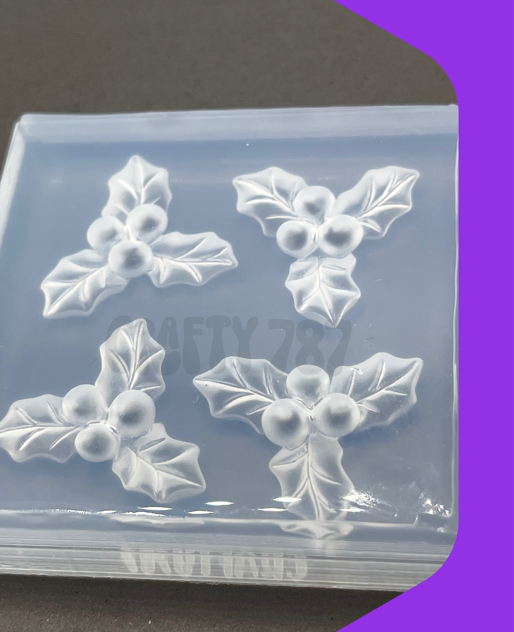 Mistletoe 3D Silicone Mold, Resin Earring Mold (A14)