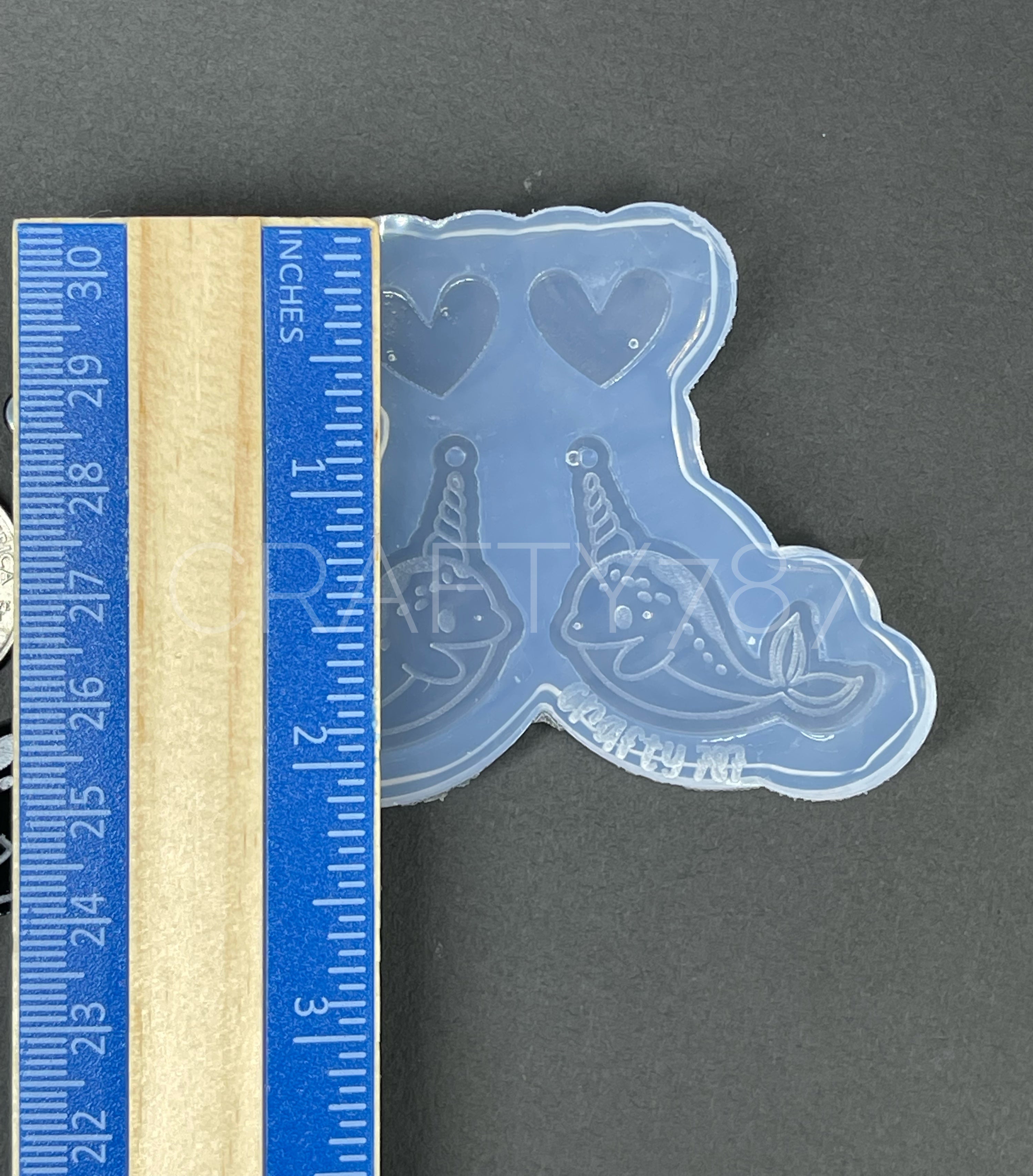 Narwhal Dangle Earring Silicone Mold (D4)