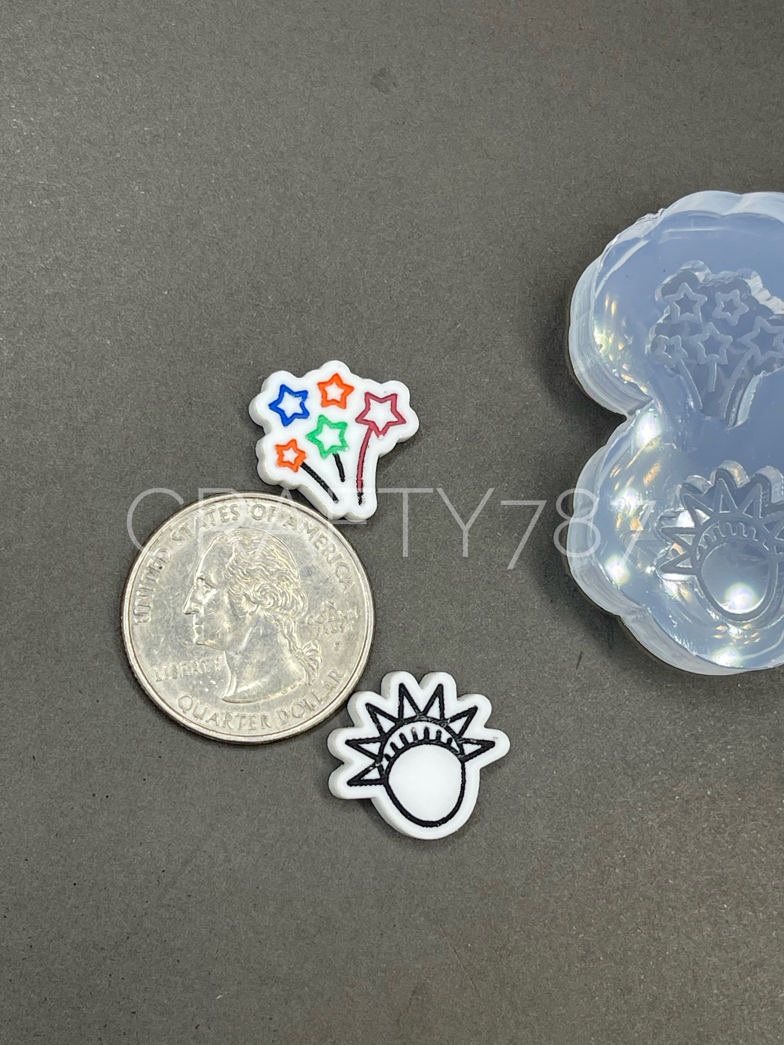 Independence Day Studs Earring Silicone Mold, USA Mold (A13)