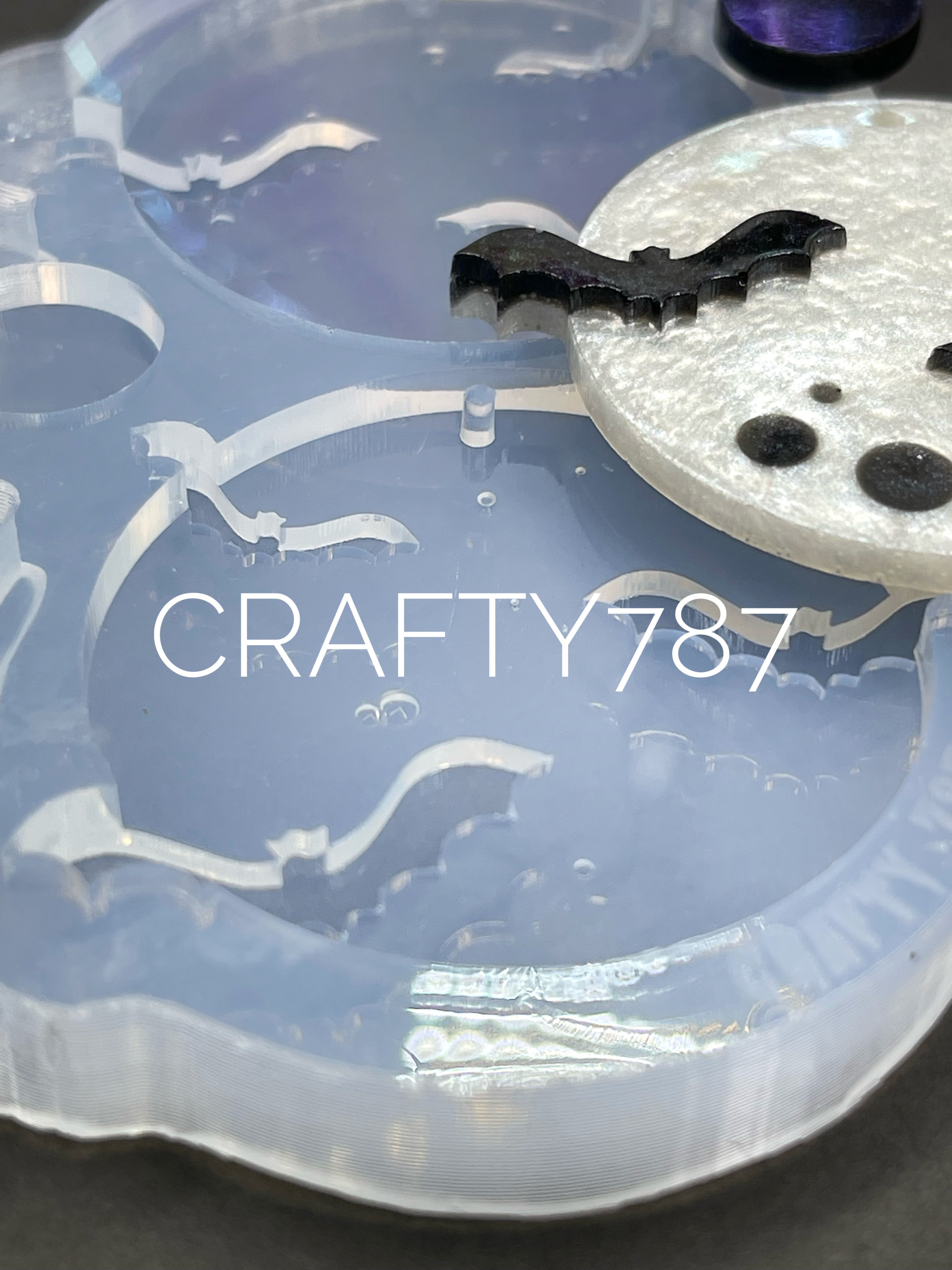 Moon and Bats Dangle Earring Silicone Mold Layer(C4)
