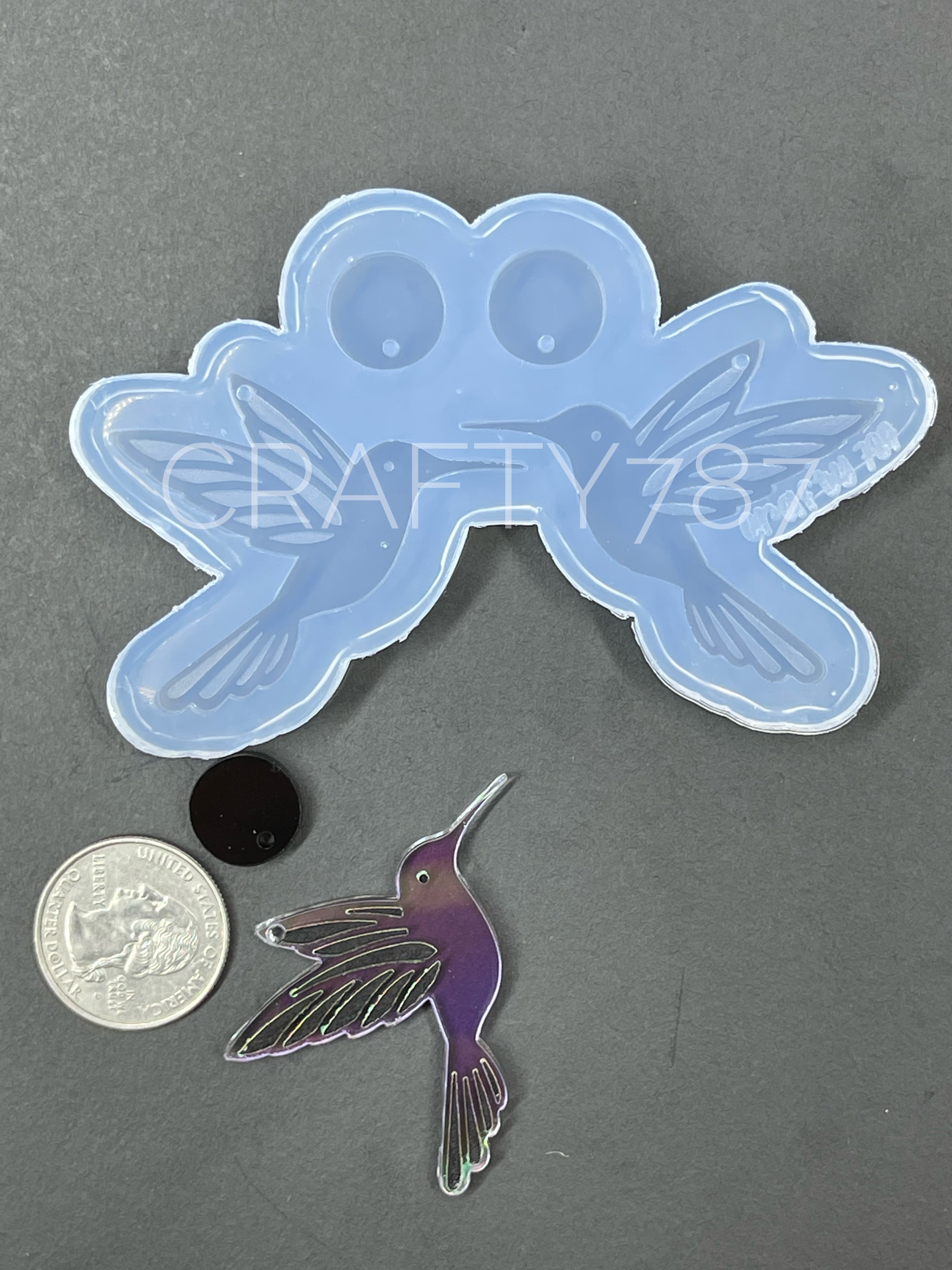 Hummingbird Dangle Earring Silicone Mold (D5)