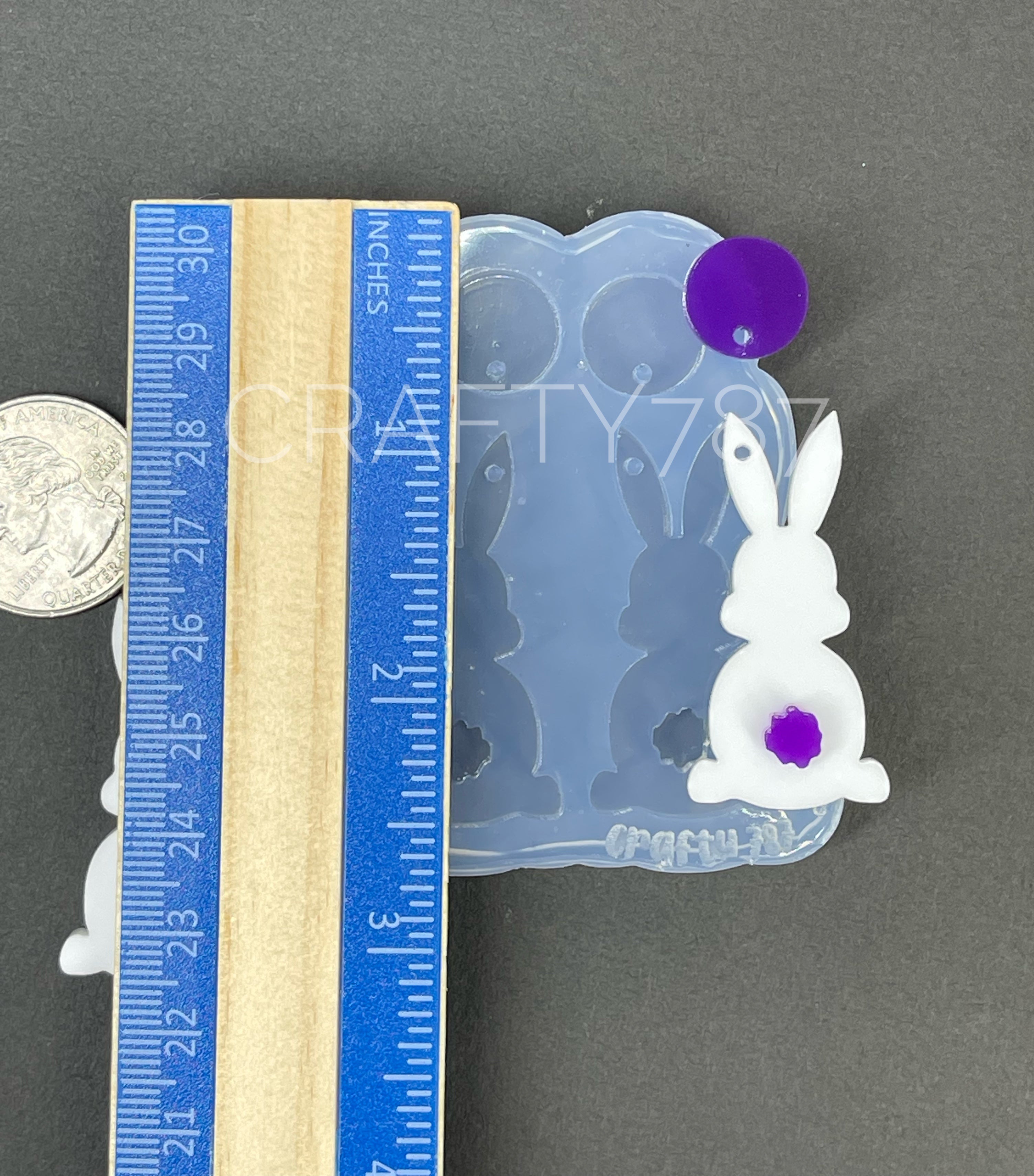 Bunny Dangle Earring Silicone Mold Layer (D5)