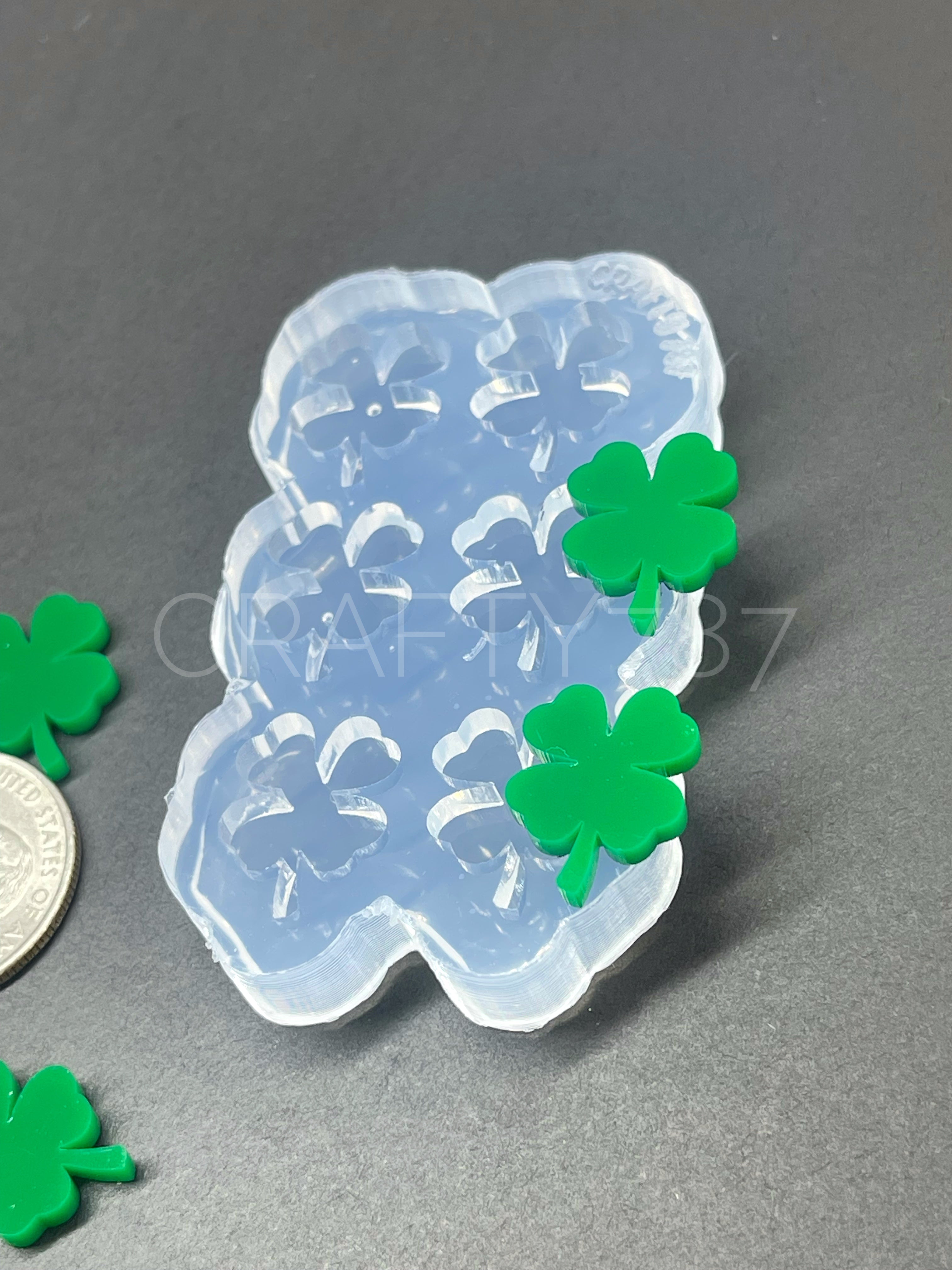 Four Leaf Clover Stud Earring Silicone Mold (B9)