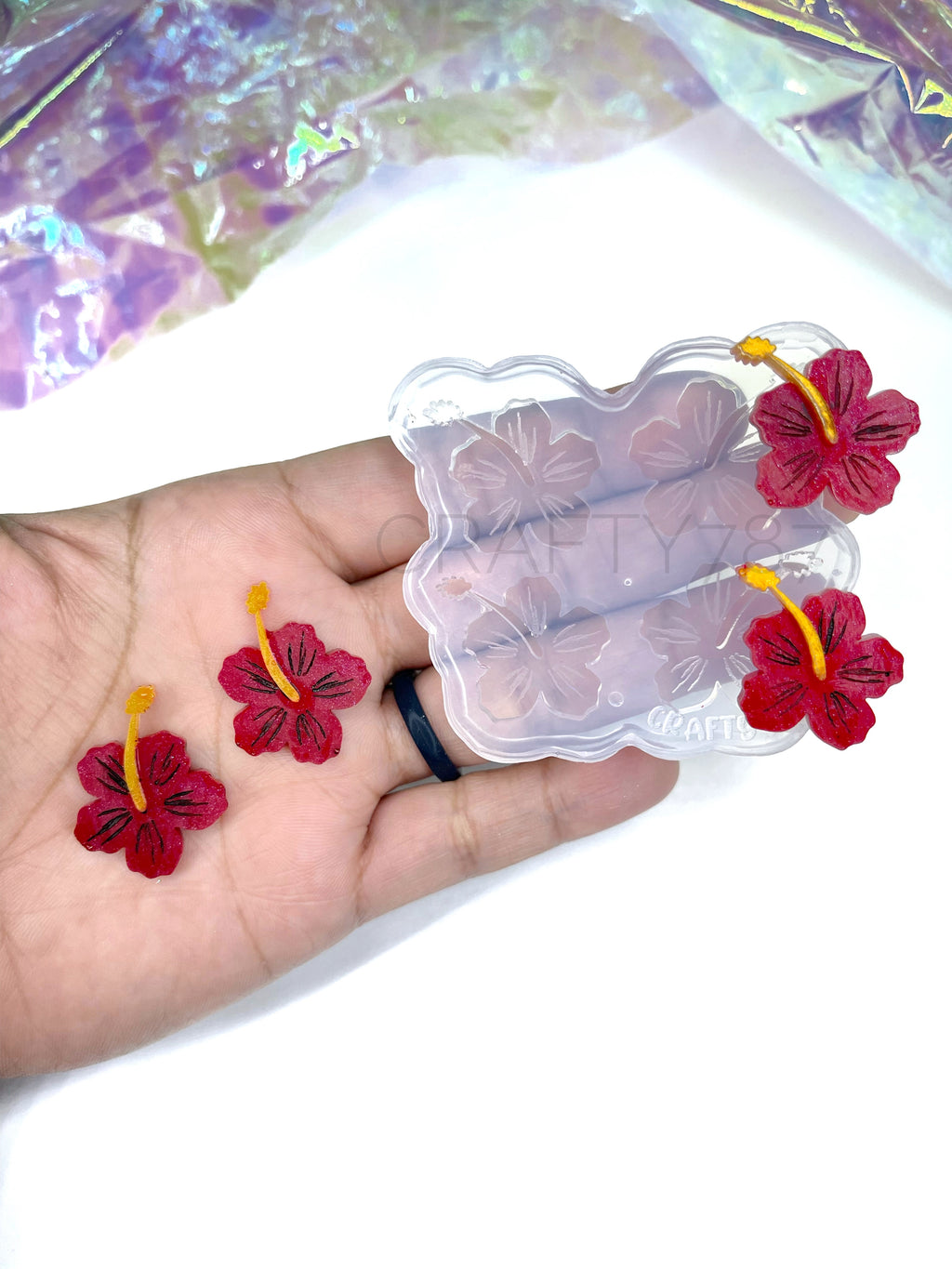 Hibiscus Flor de Maga Stud Earring Silicone Mold(A3)