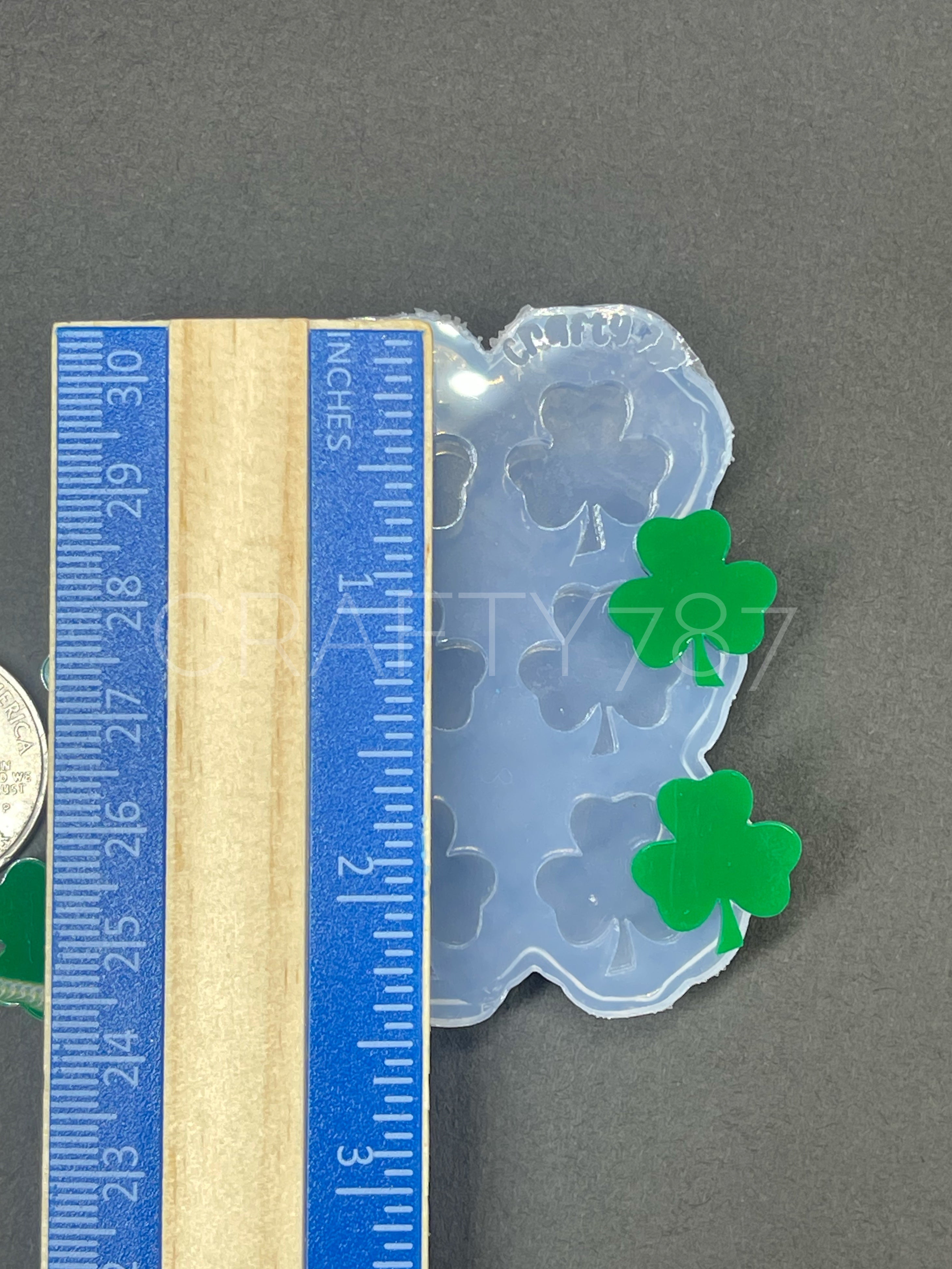 Three Leaf Shamrock  Stud Earring Silicone Mold (A2)