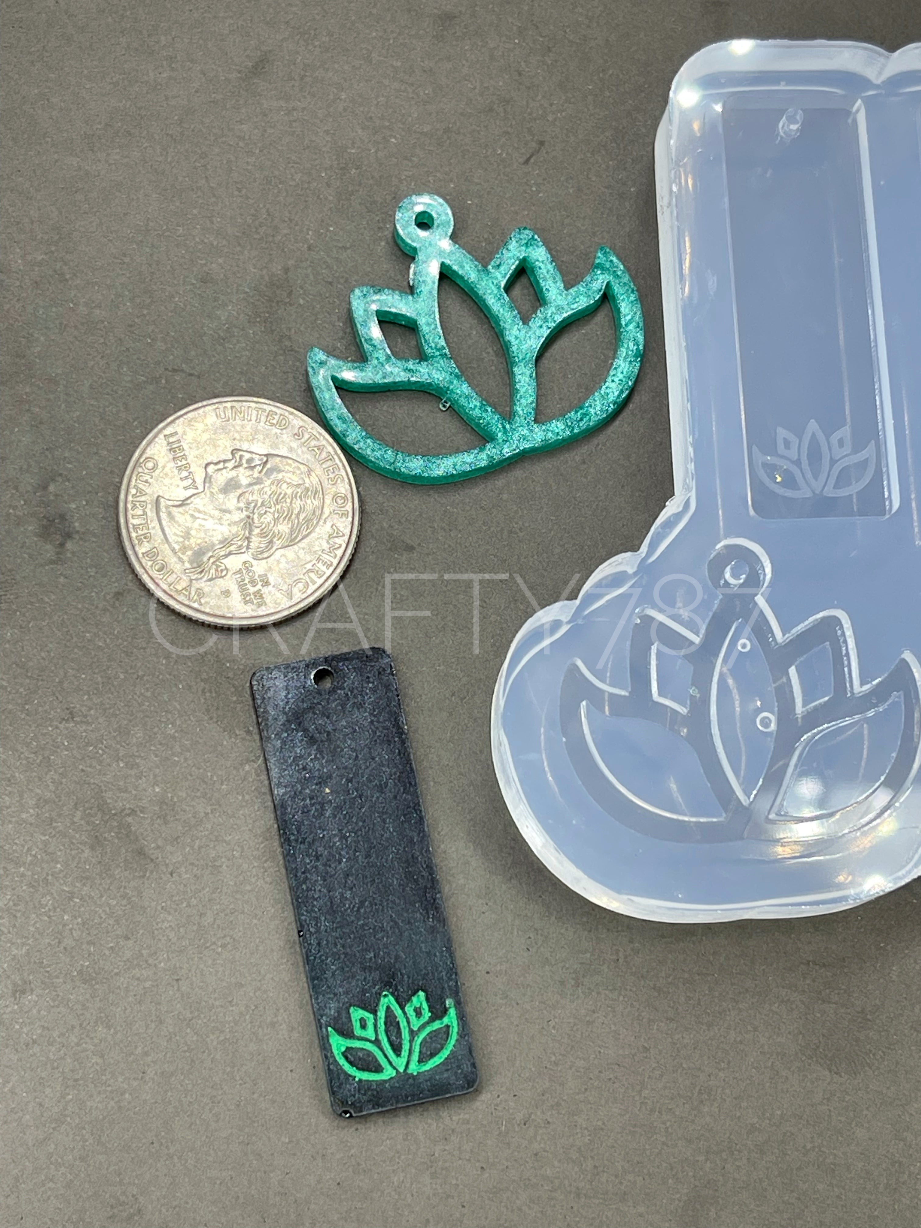 Lotus Dangle Earring Silicone Mold (C13)