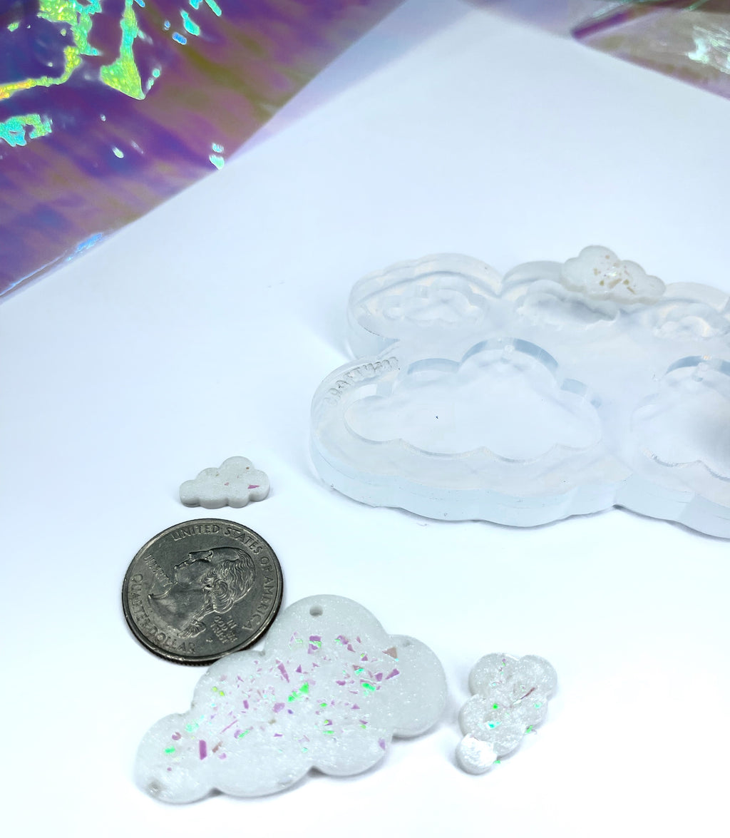 Cloud Dangle Earring and Studs Silicone Mold Style 2 (C7)