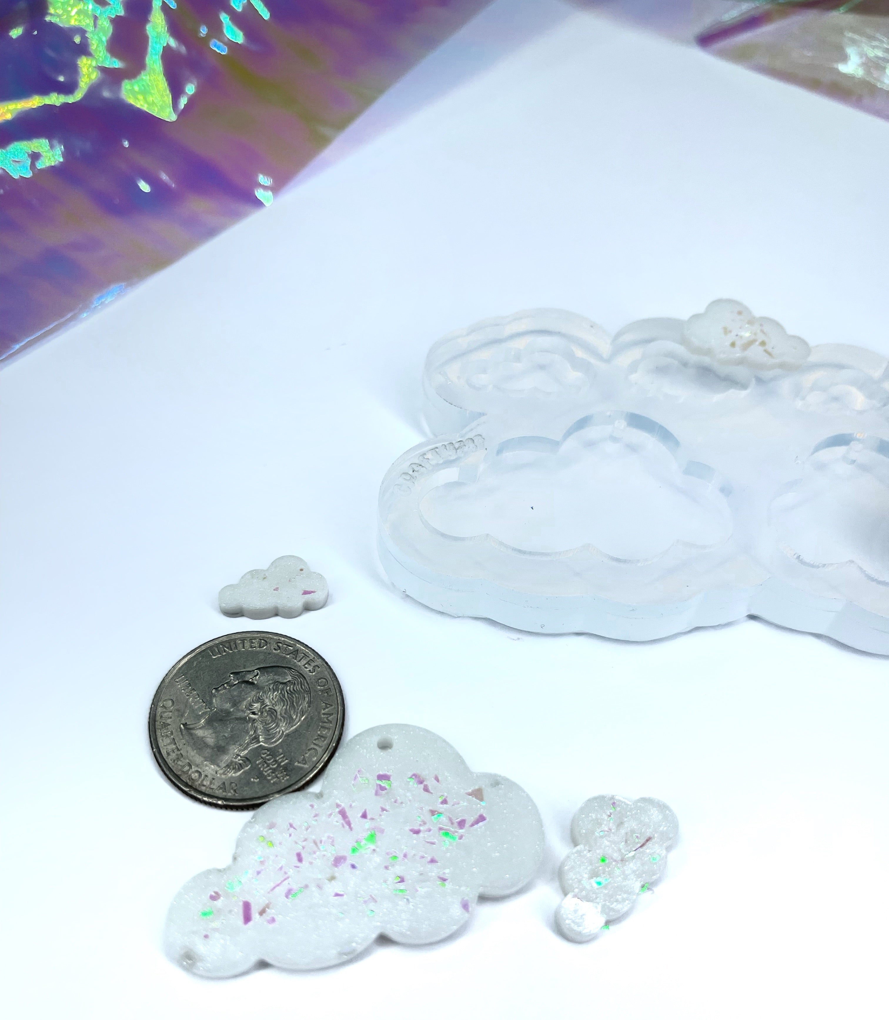 Cloud Dangle Earring and Studs Silicone Mold Style 2 (C7)