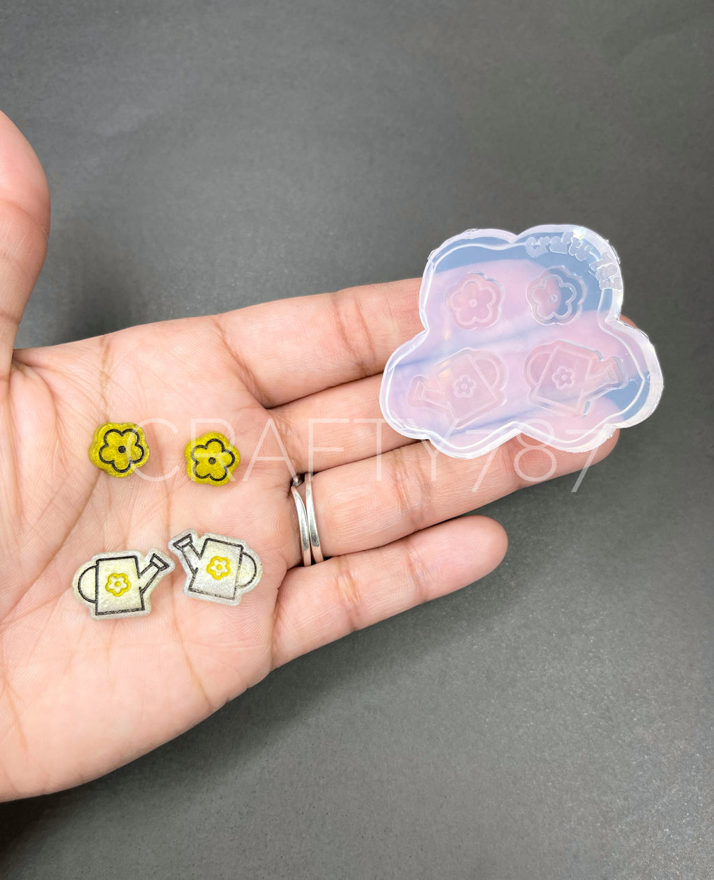 Mini Flower & Water Stud Earring Silicone Mold (B13)
