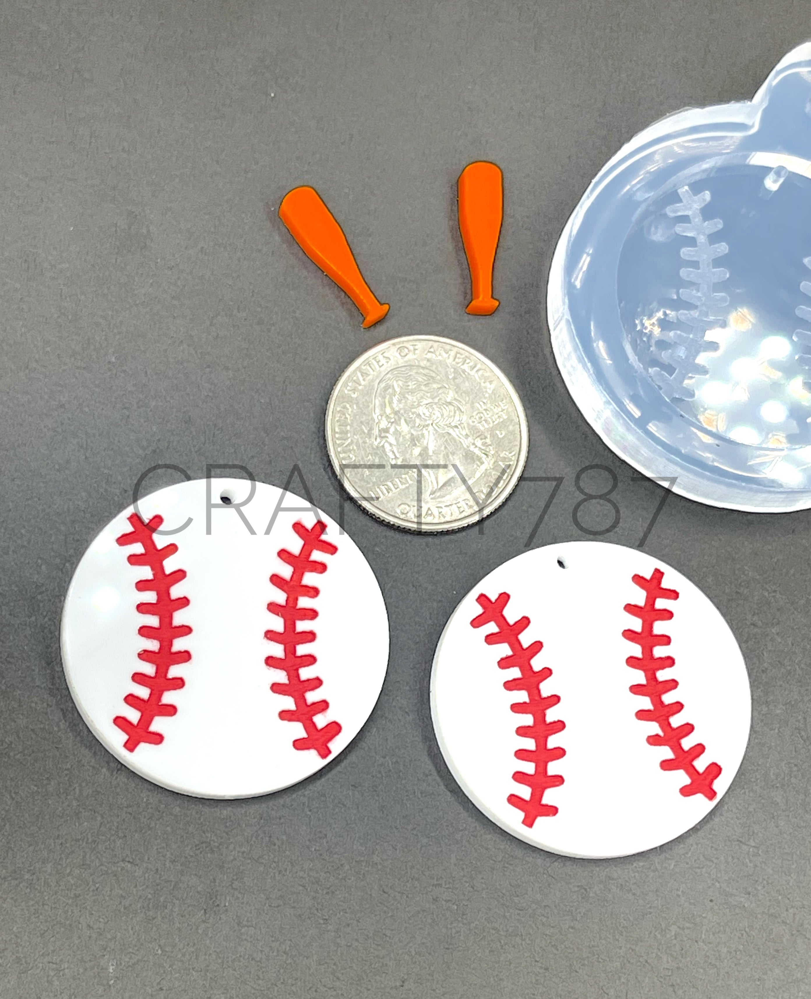 Baseball Dangle Earring Mold (D5)