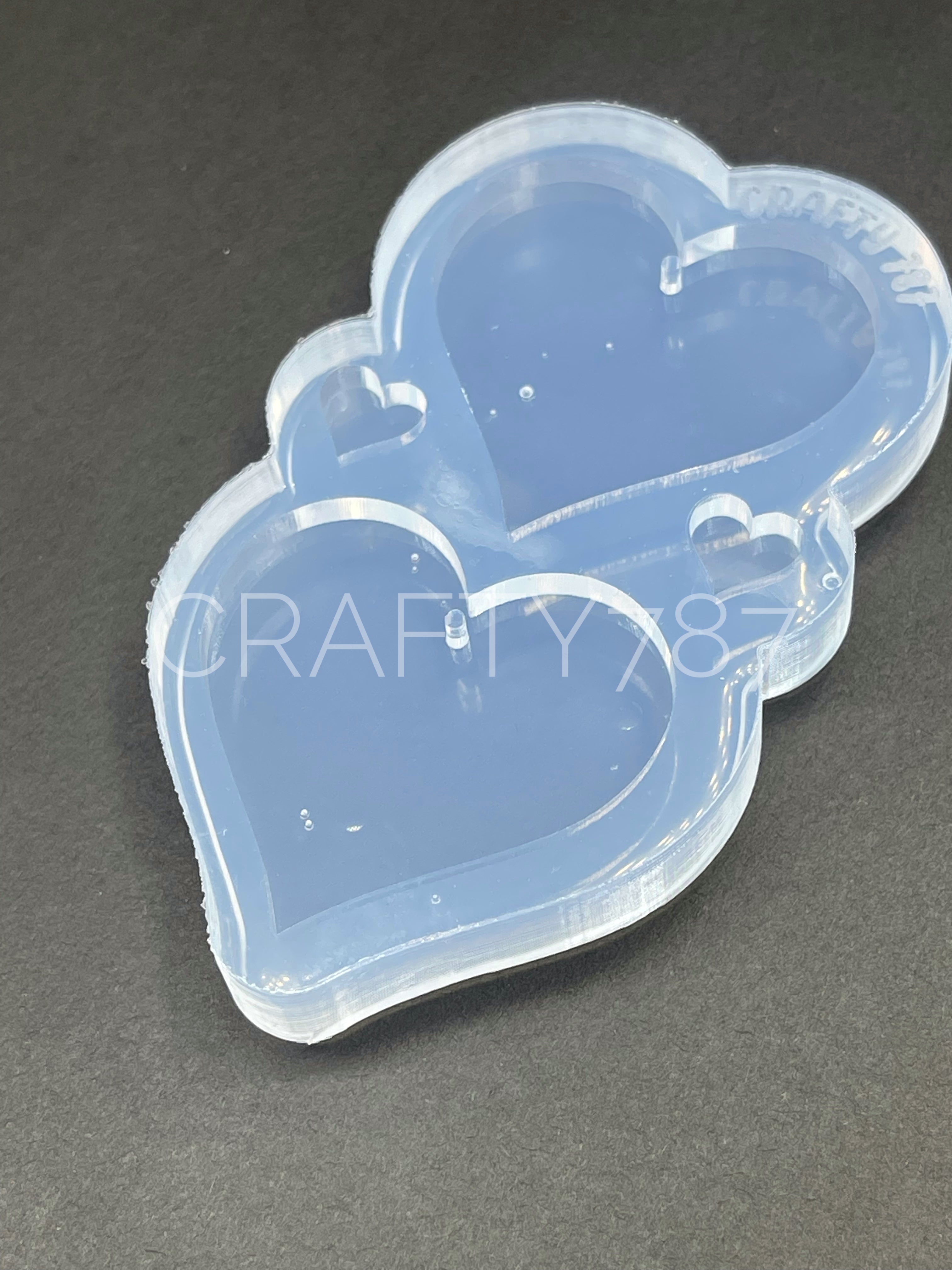 Heart Dangle Earring Silicone Mold(D1)
