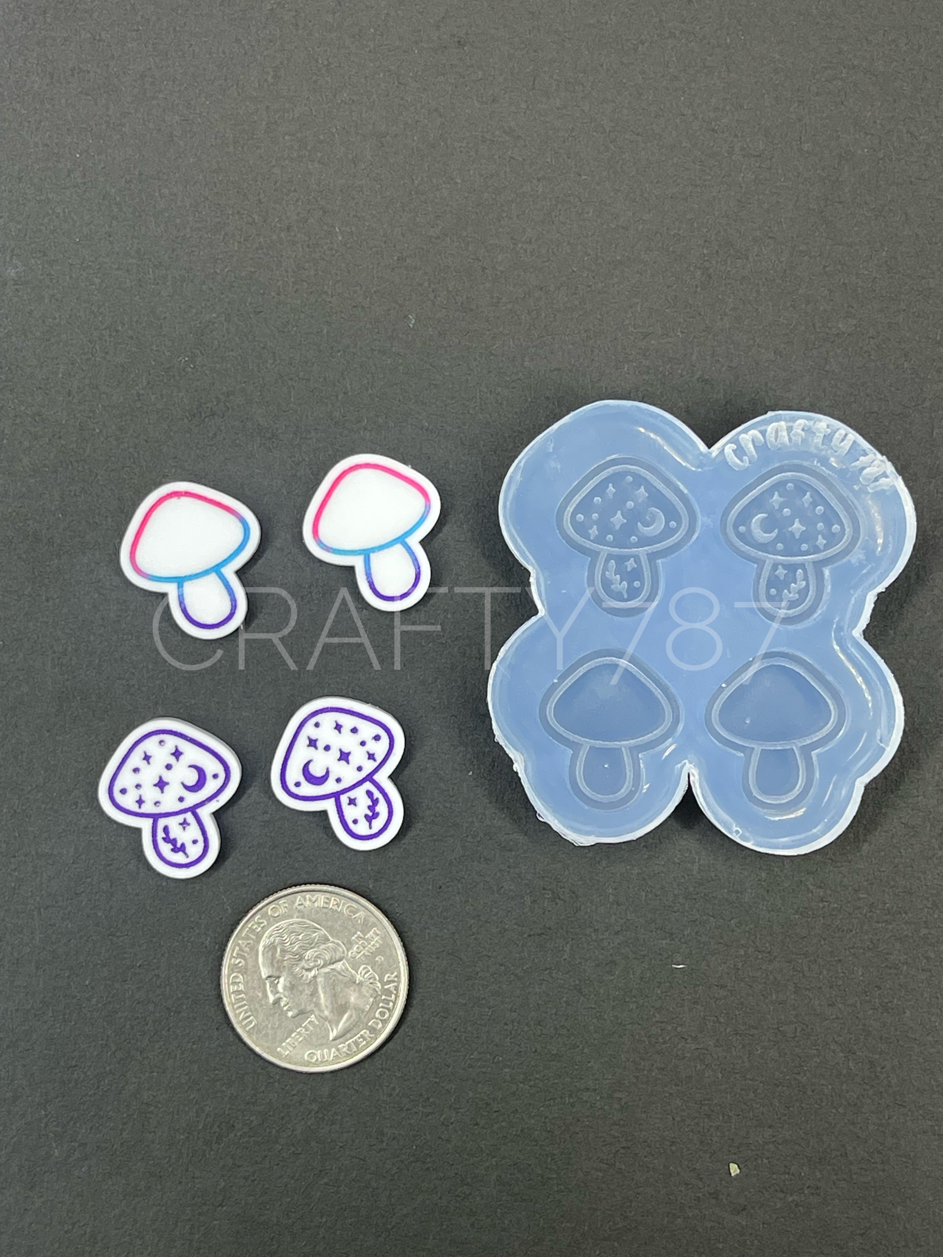 Mushroom Stud Earring Silicone Mold (B9)