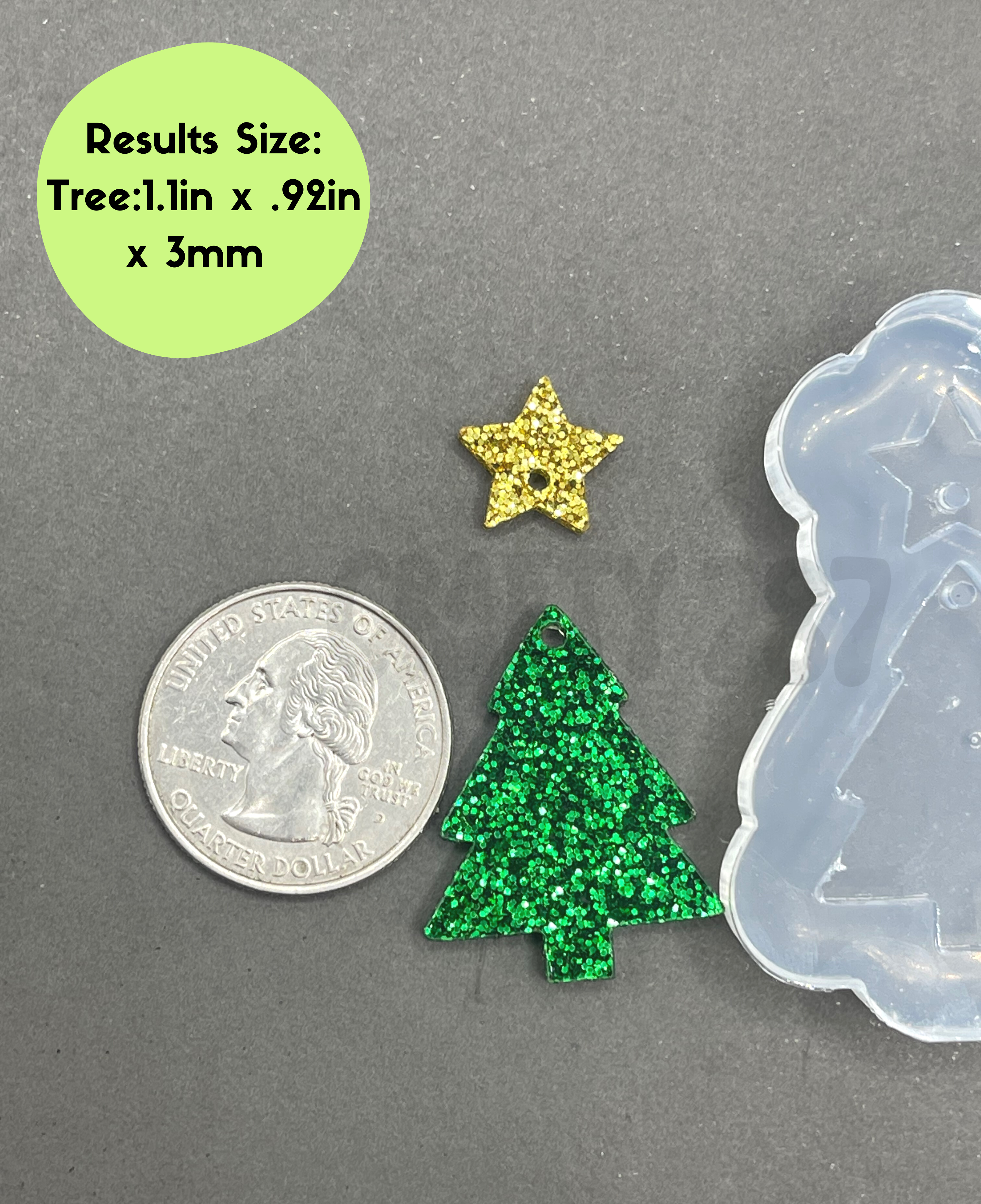 Christmas Tree Earring Mold (small version) (C14)