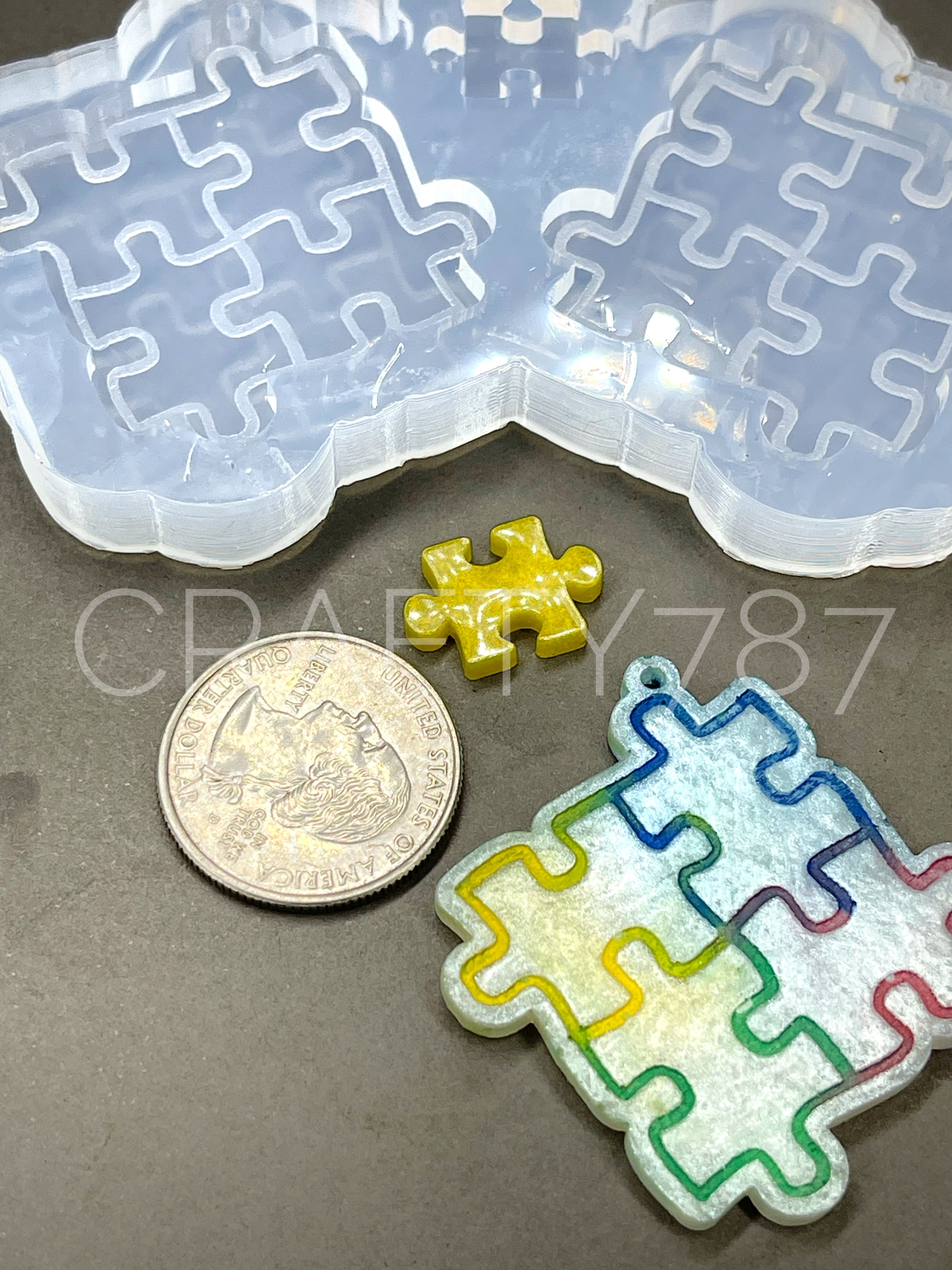 Puzzle Dangle Earring Silicone Mold (C13)