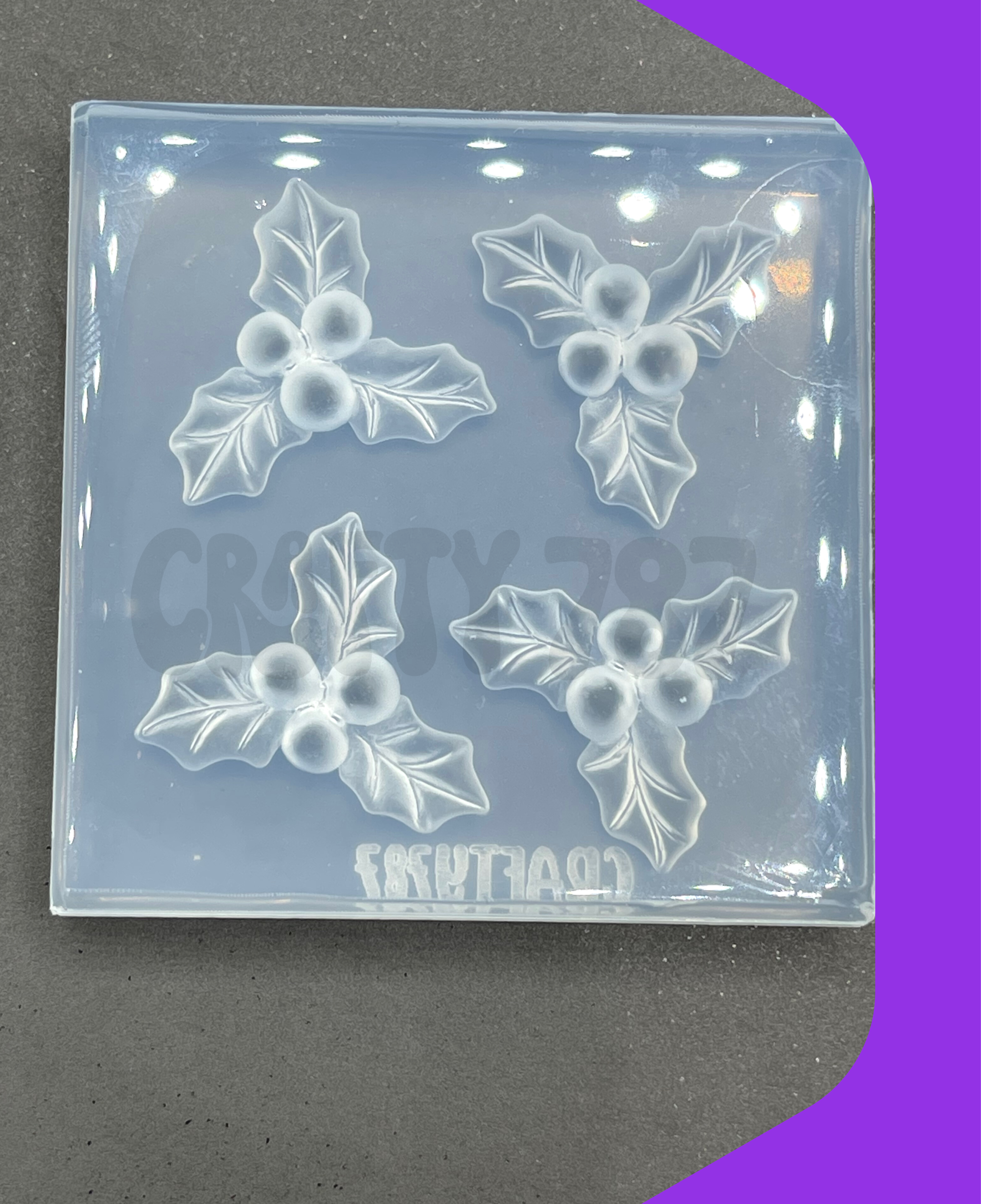 Mistletoe 3D Silicone Mold, Resin Earring Mold (A14)