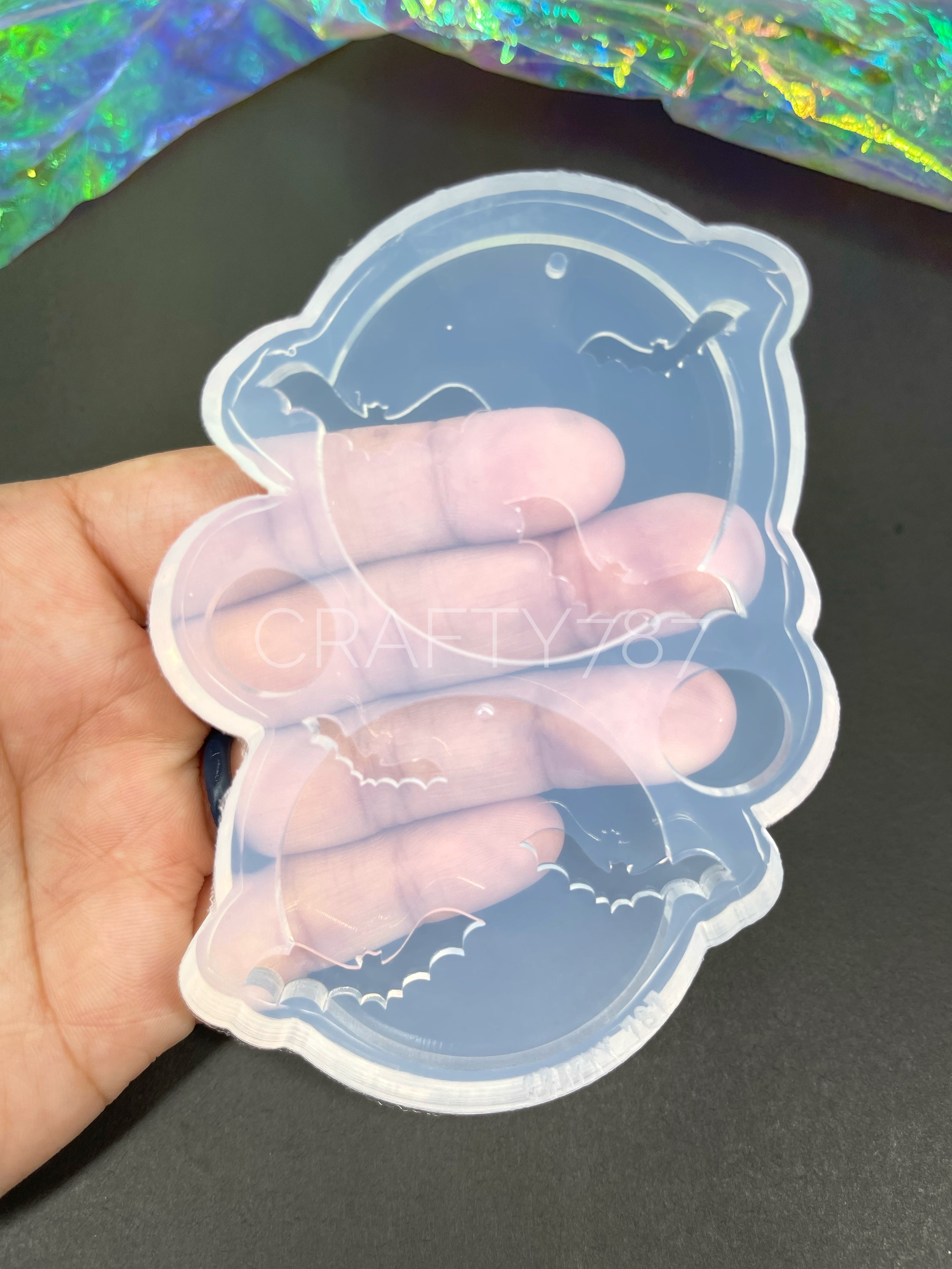 Moon and Bats Dangle Earring Silicone Mold Layer(C4)
