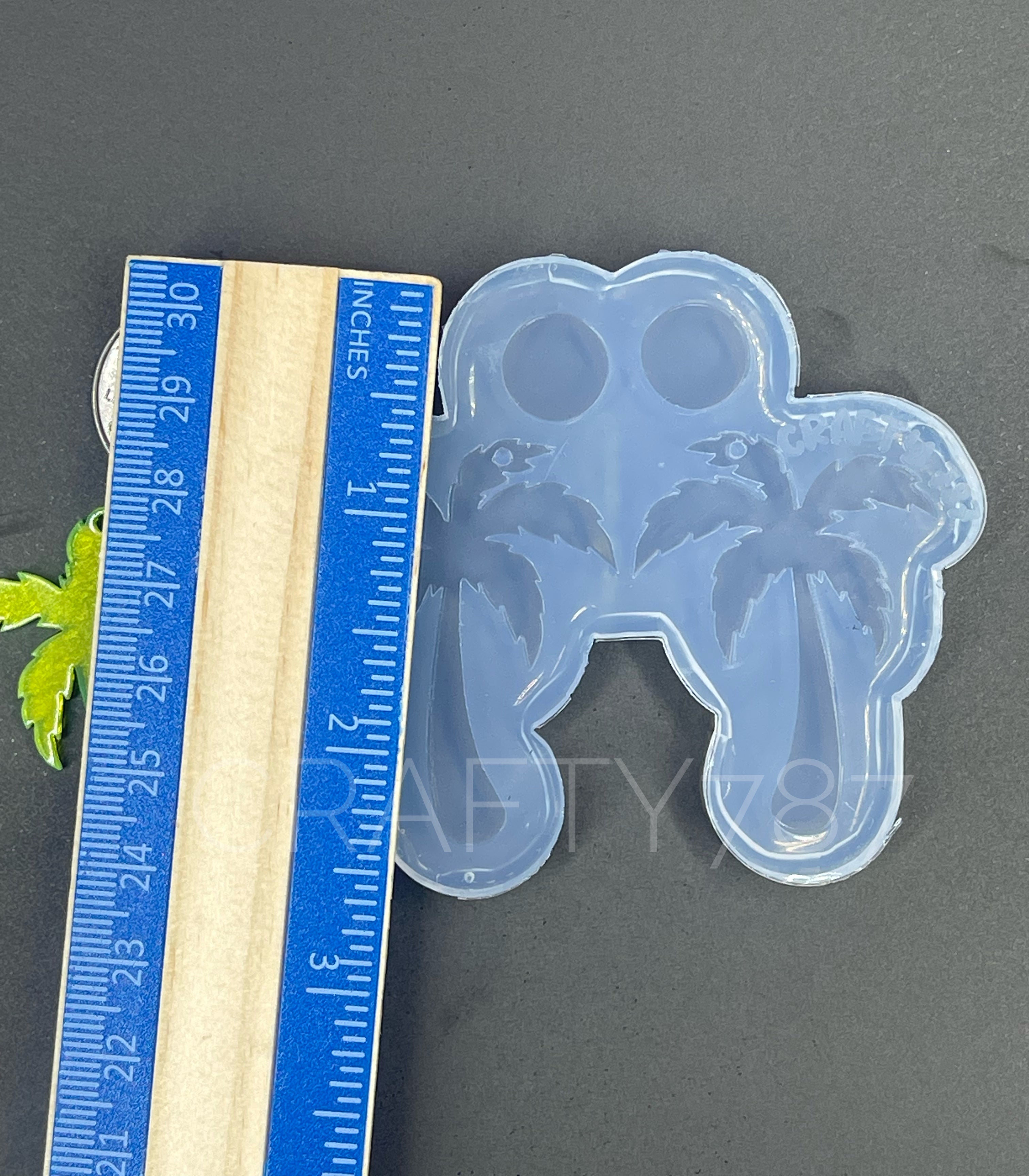Tropical Palm Dangle Earring Silicone Mold (C13)
