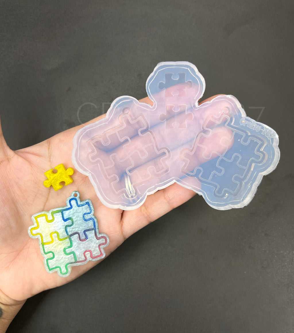 Puzzle Dangle Earring Silicone Mold (C13)