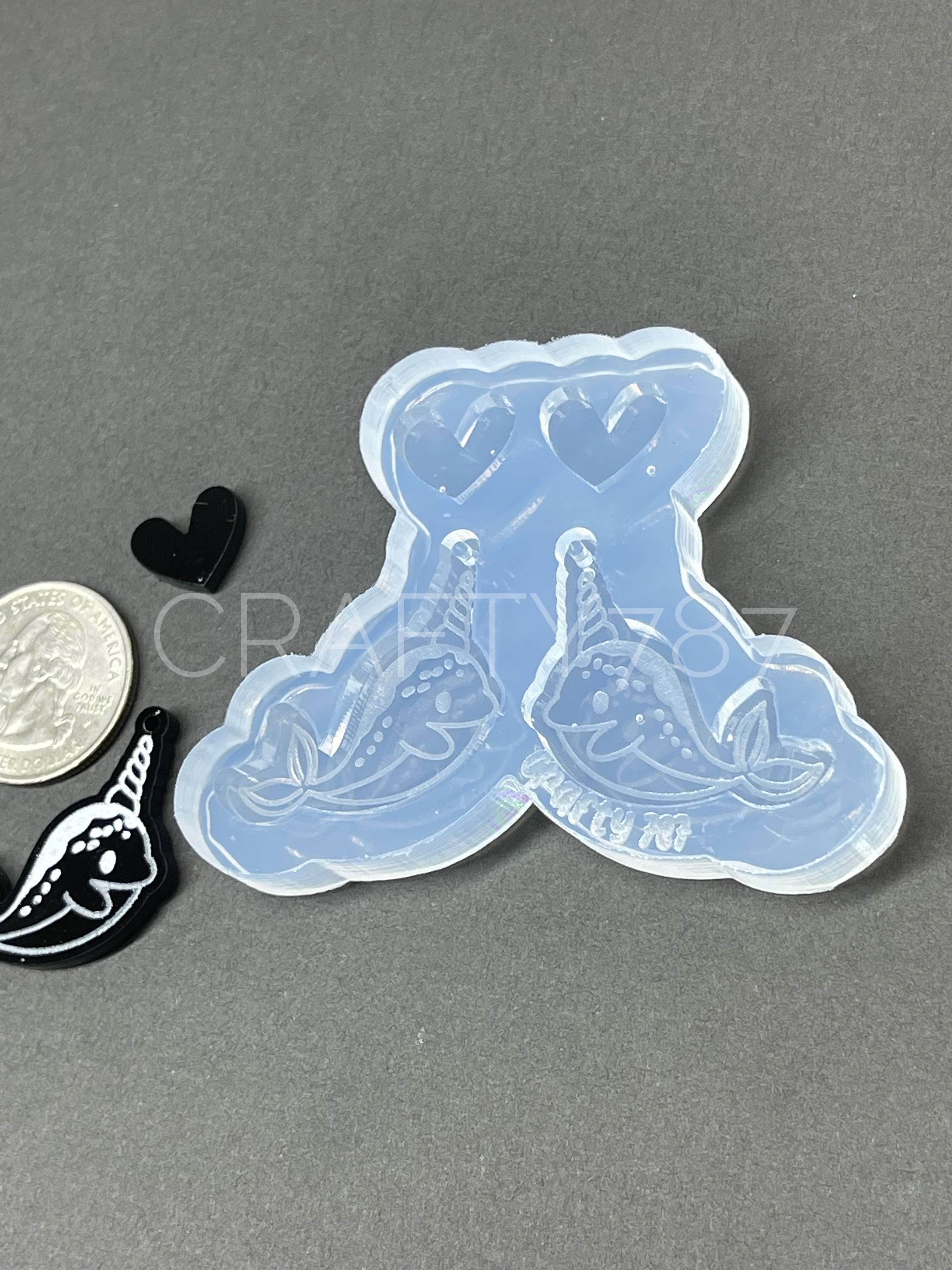 Narwhal Dangle Earring Silicone Mold (D4)