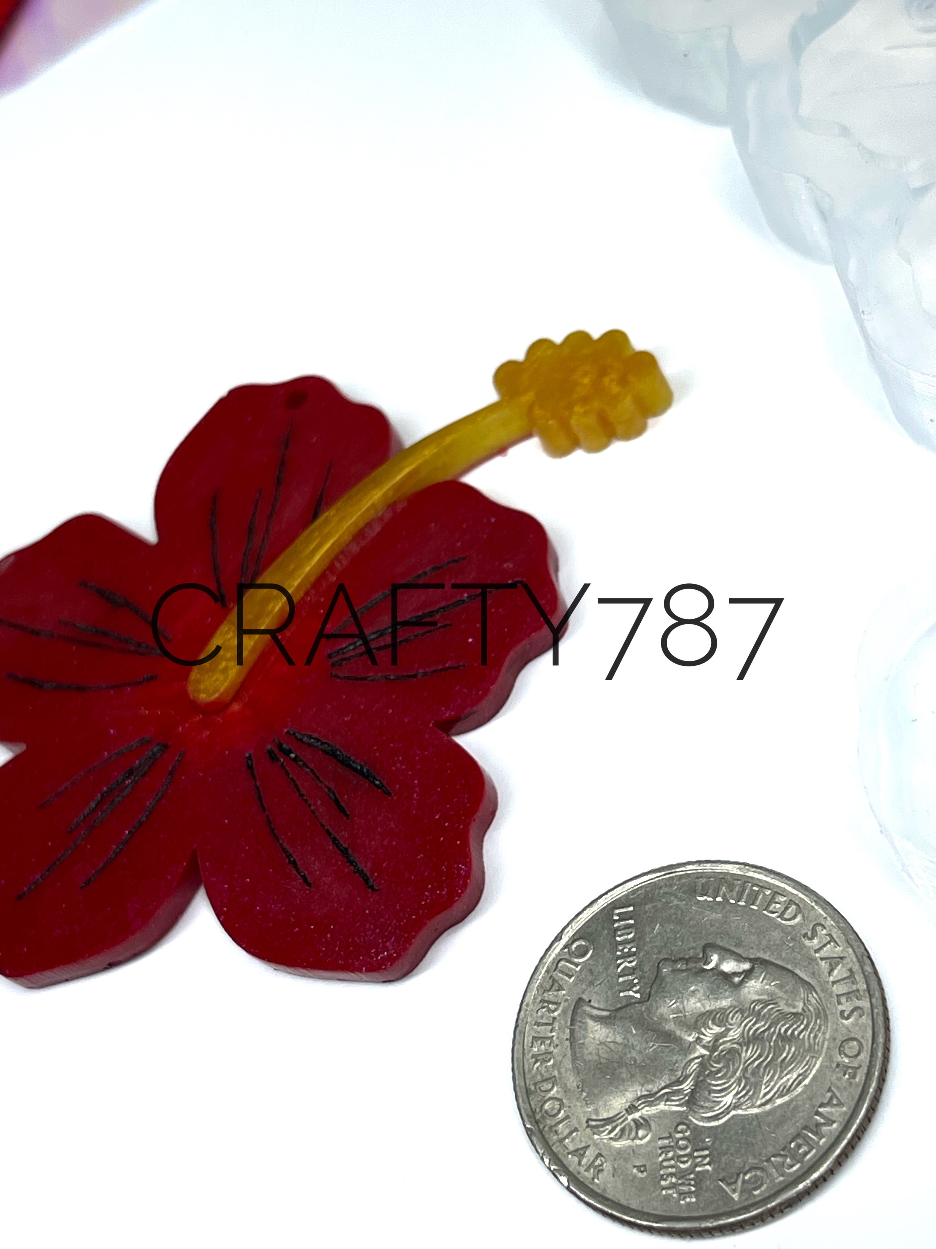 Hibiscus XL Flor de Maga Dangle Silicone Mold(C5)