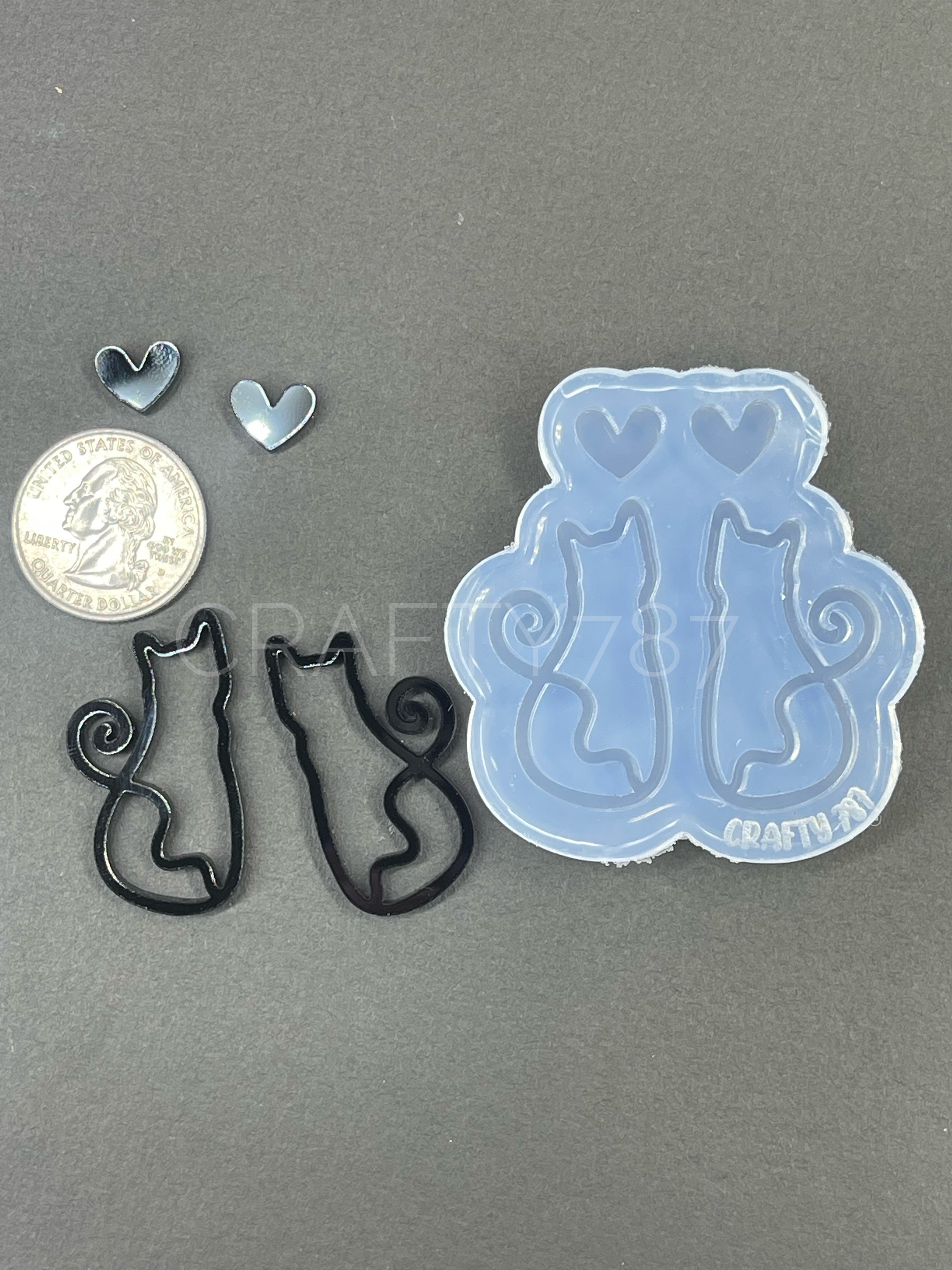Cat Dangle Earring Silicone Mold Option 2 (D5)