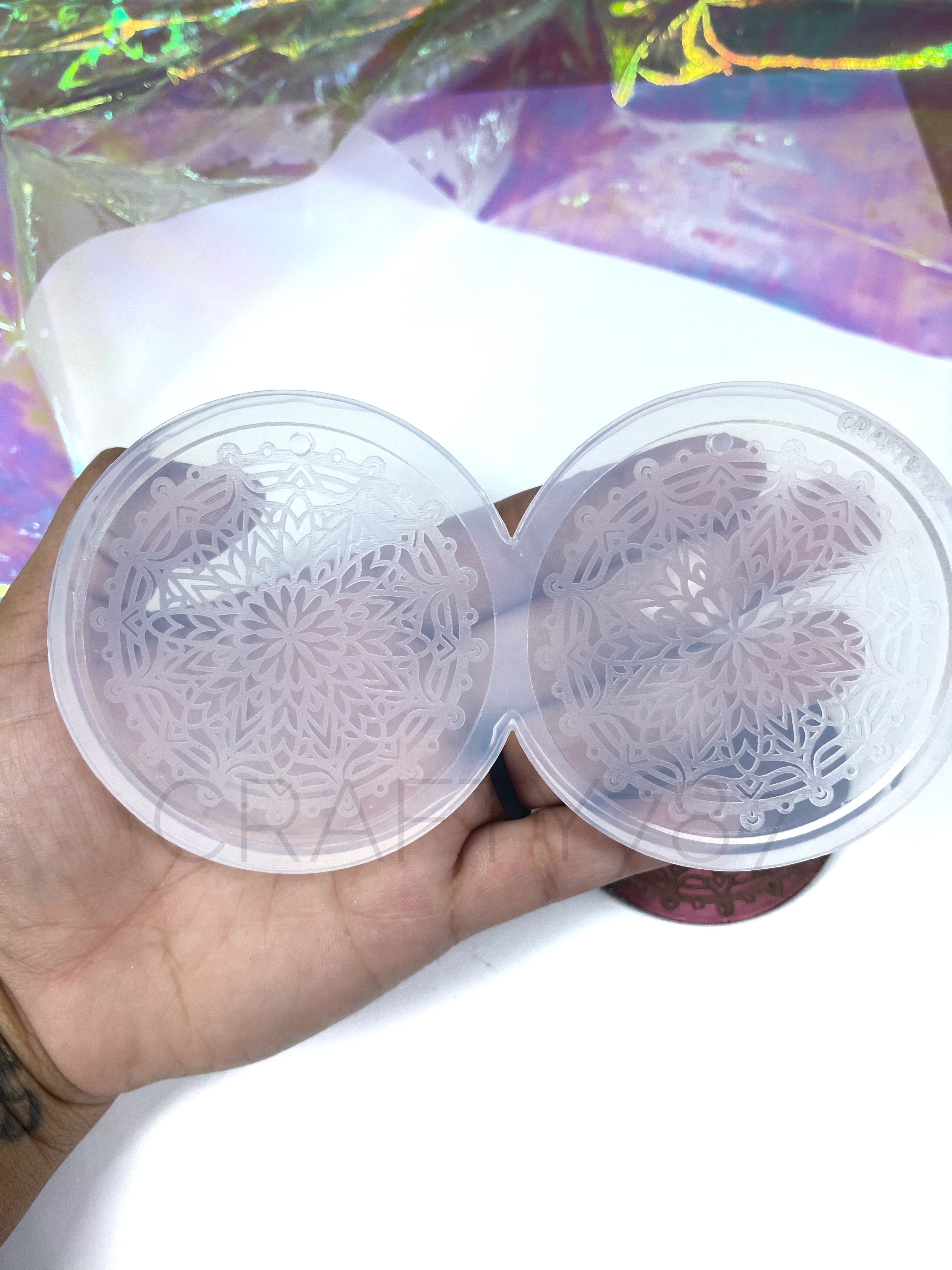 Mandala Circle XL Earring Silicone Mold 2.5in (C7)