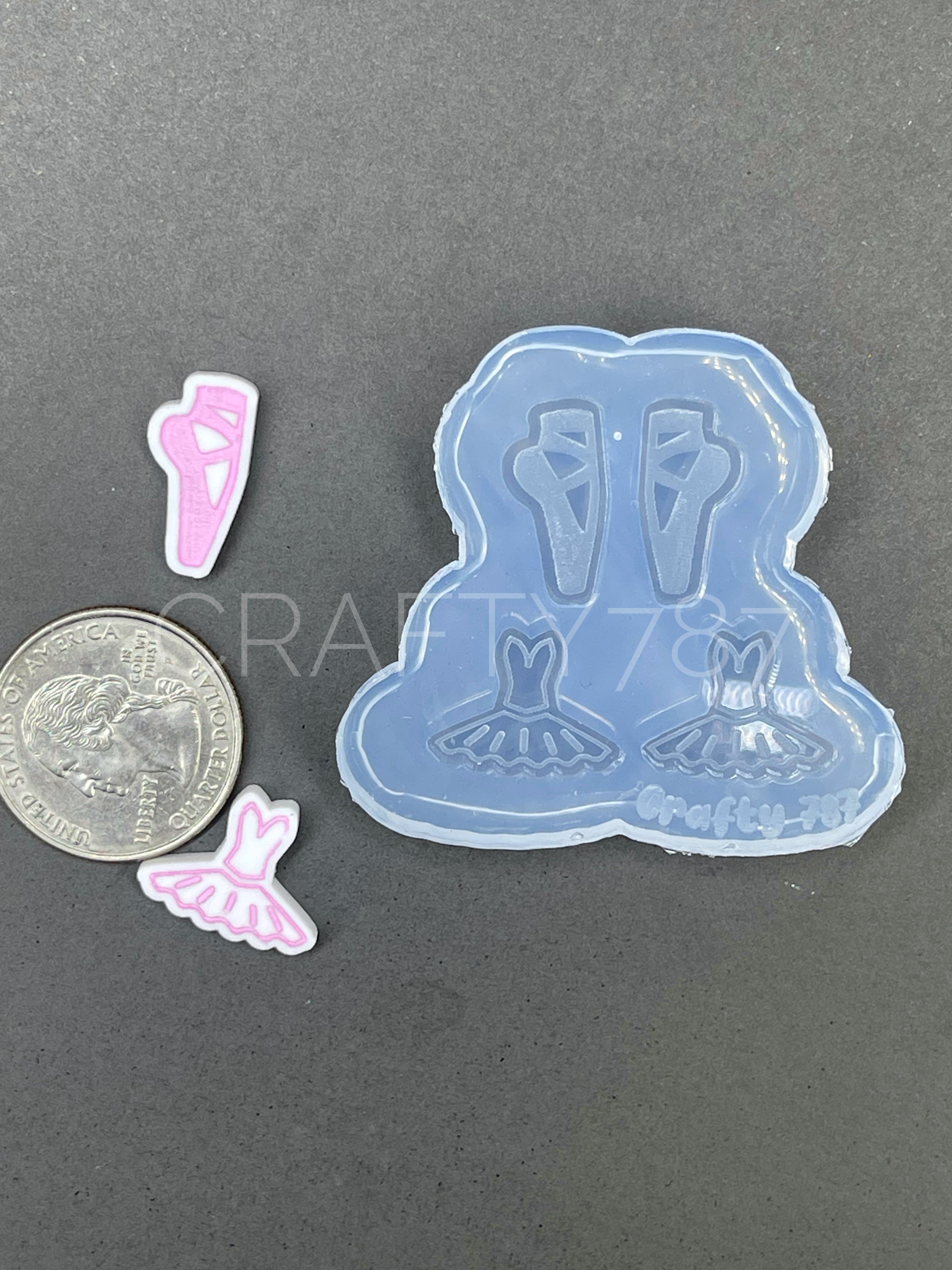 Ballet Stud Earring Silicone Mold, Bits Mold (B13)