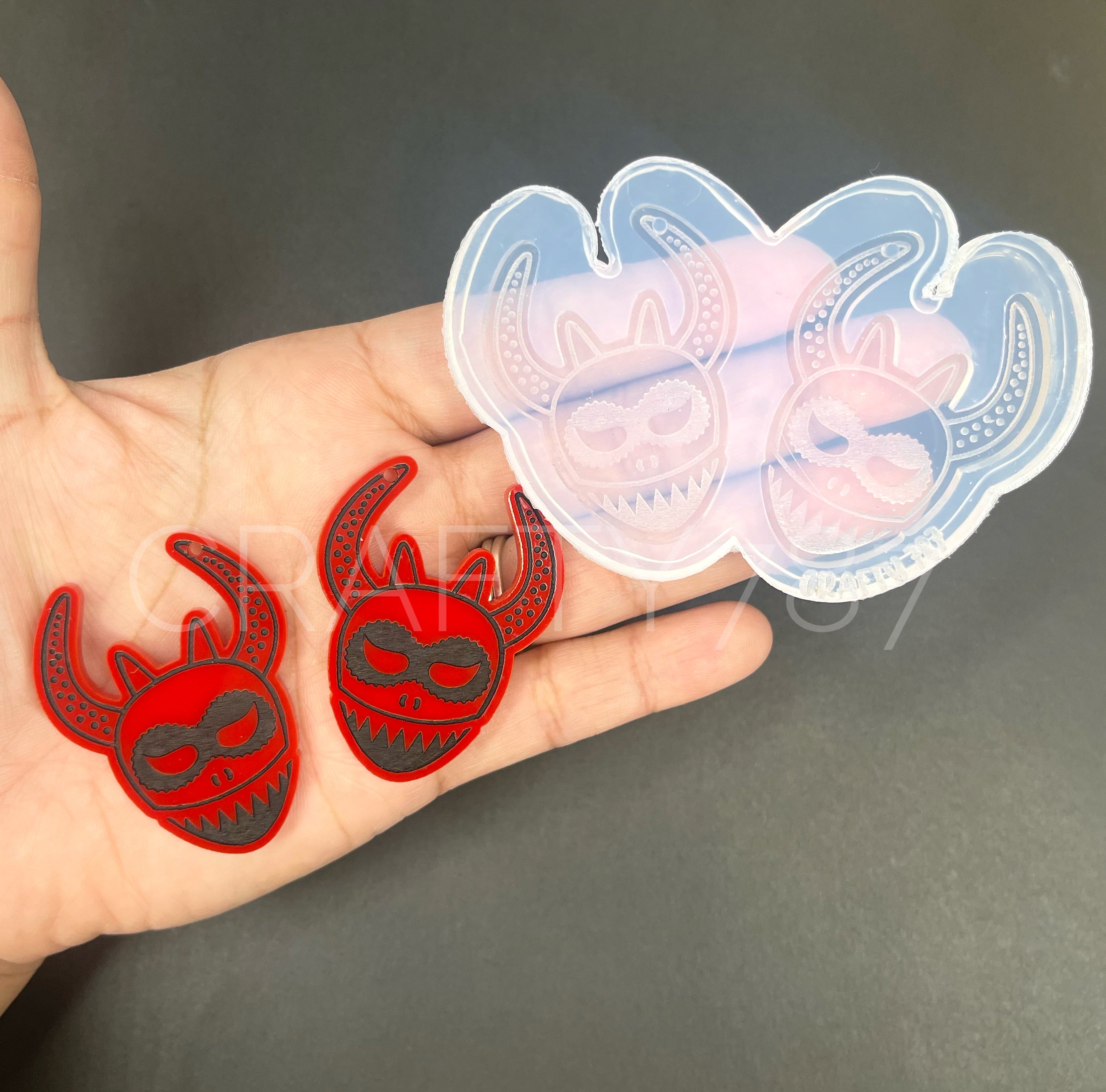 Vejigante Dangle Earring Silicone Mold (D1)